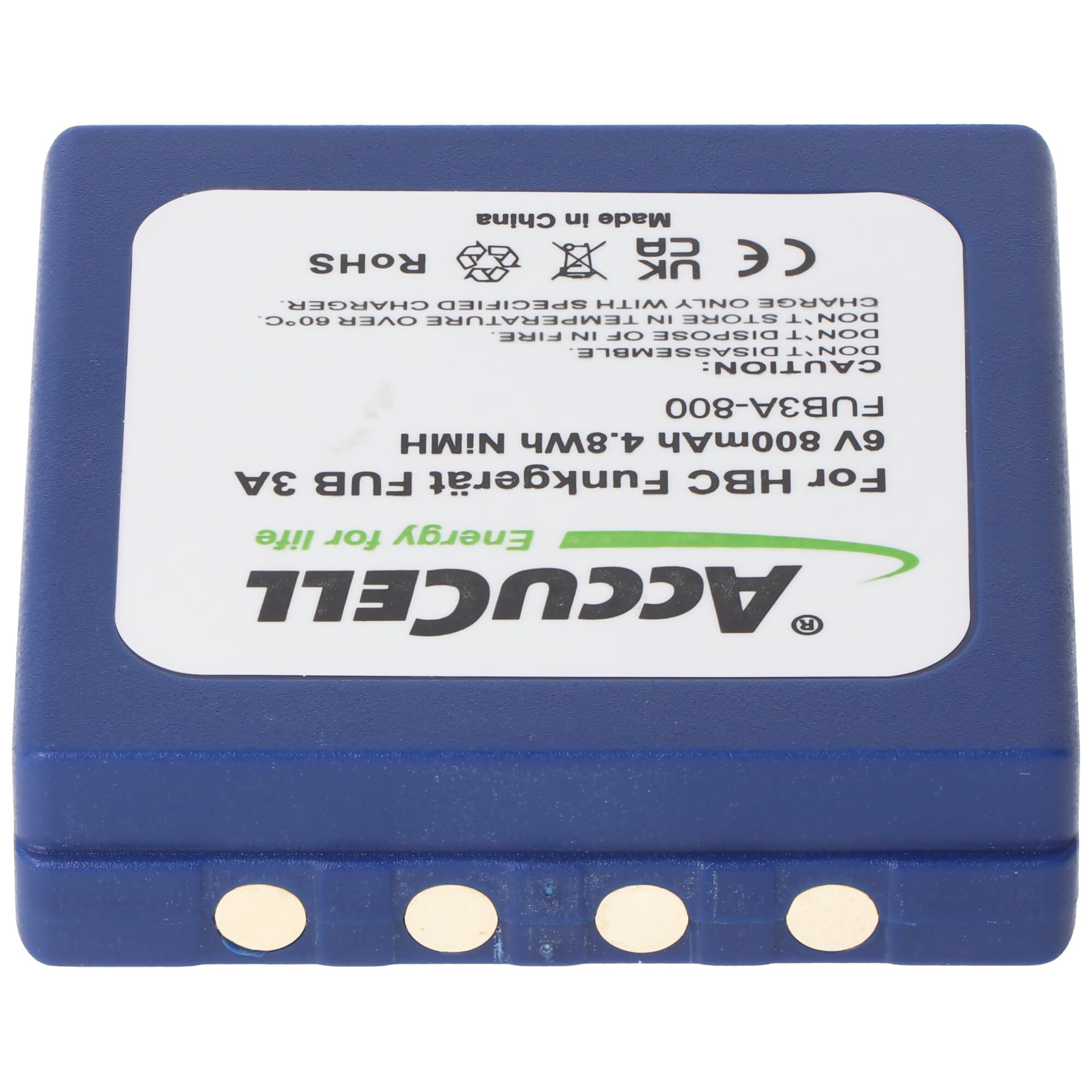 Batteria 800 mAh compatibile con radio HBC FUB 3A batteria BA203060, BA222060, 6 Volt 730 mAh
