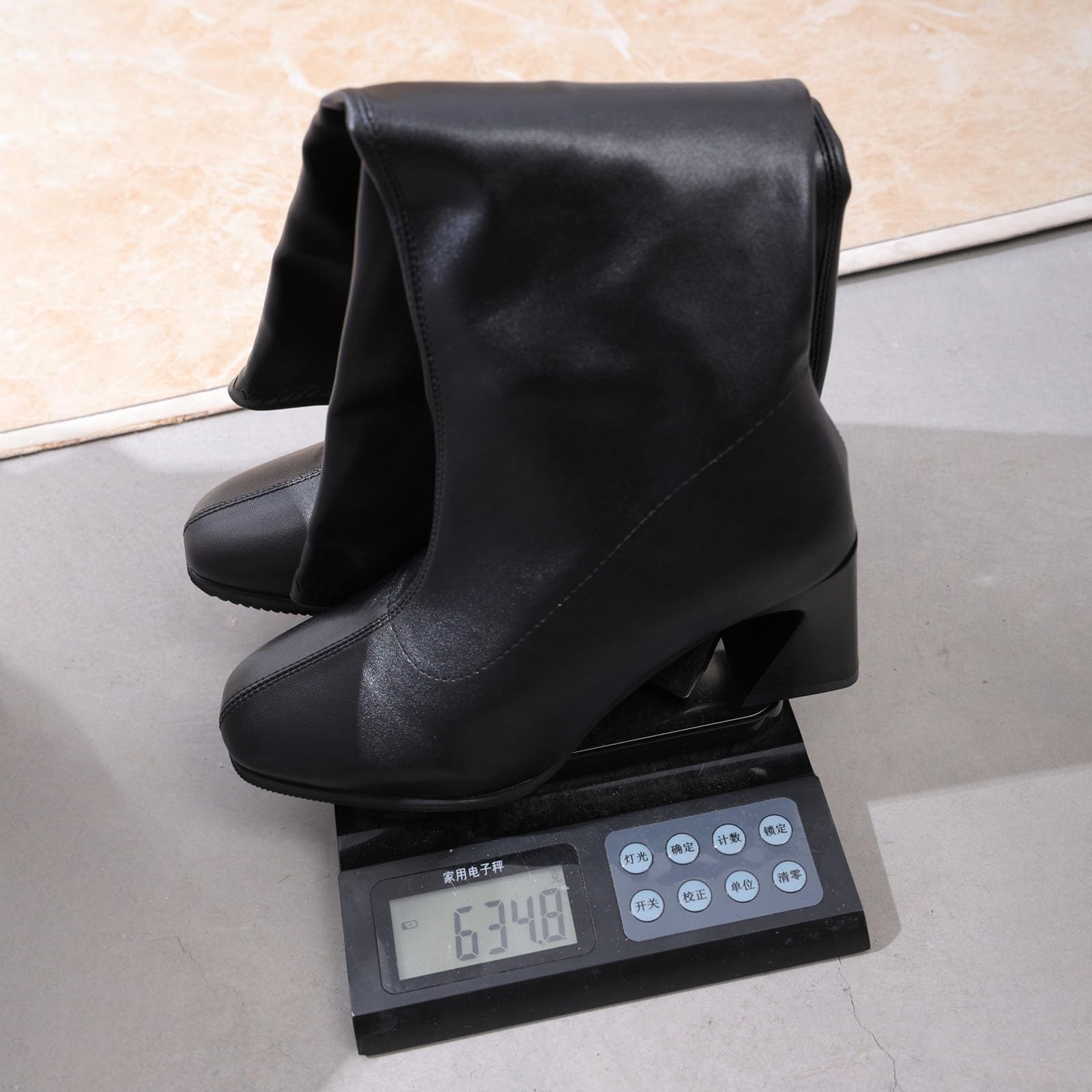 Botas de Vestir Rujer Botas de Mujer Comercio Exterior otoño e Invierno Tela Vaquera con tacón Grueso y tacón bajo y Altas
