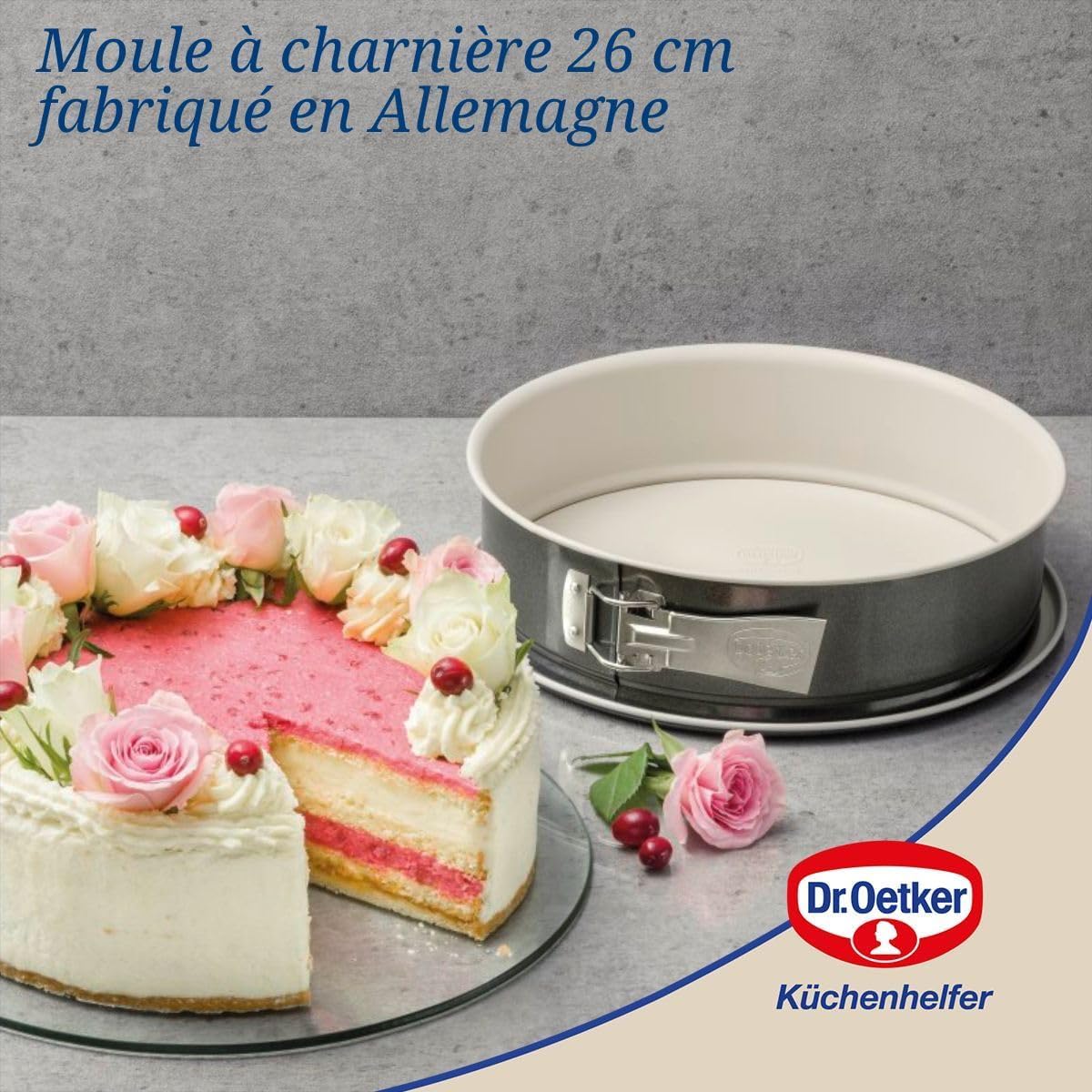 Dr. Oetker BackTrend Springform Cake Tin with 2 Shelves 26 cm Cream / Anthracite