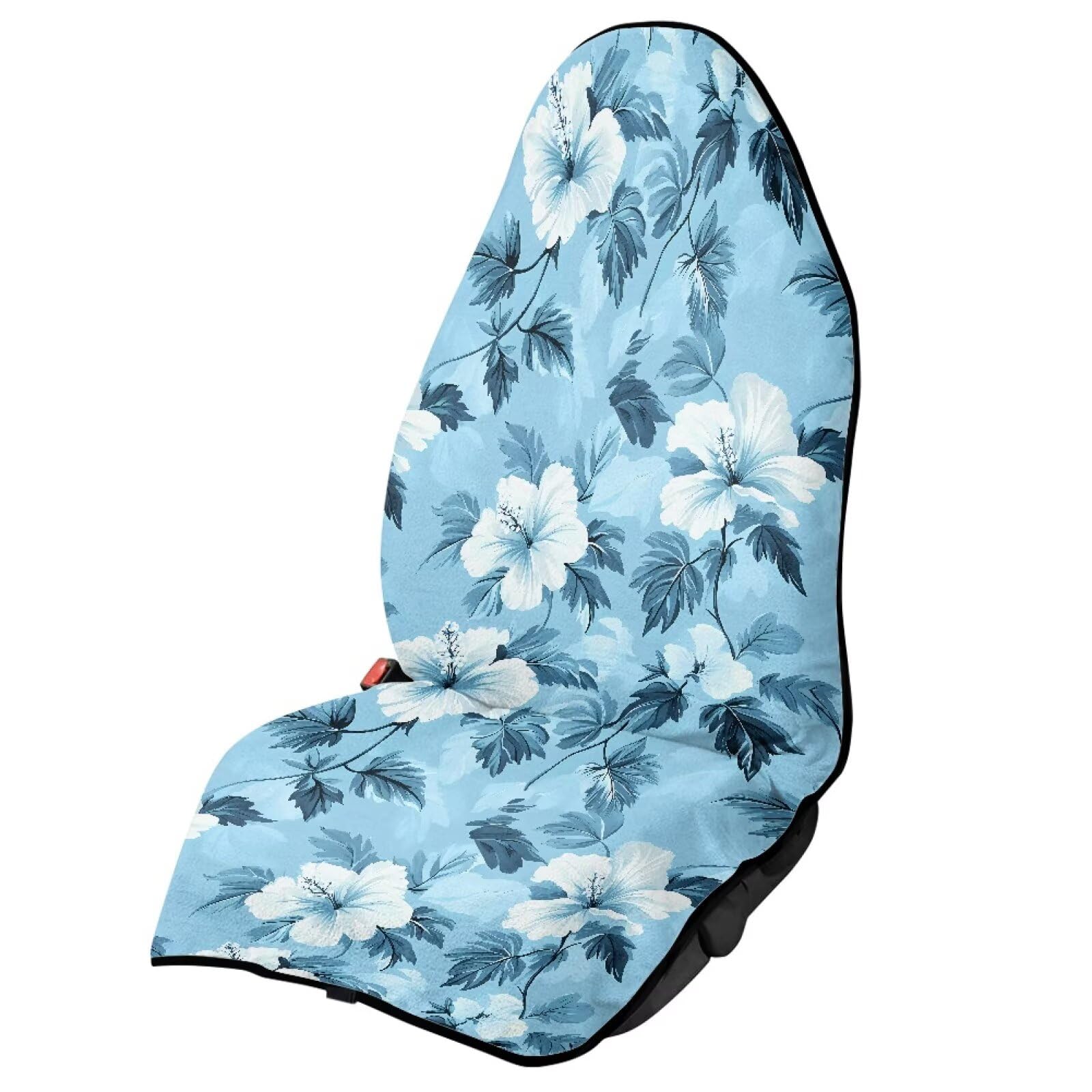 Car Seat Towel Covers, Universal Hibiscus Turtle Blue Front Bucket Seat Cover Fit for Auto Truck Van SUV, Waterproof Seat Protector for Athletes Pets Gym Car Decor
