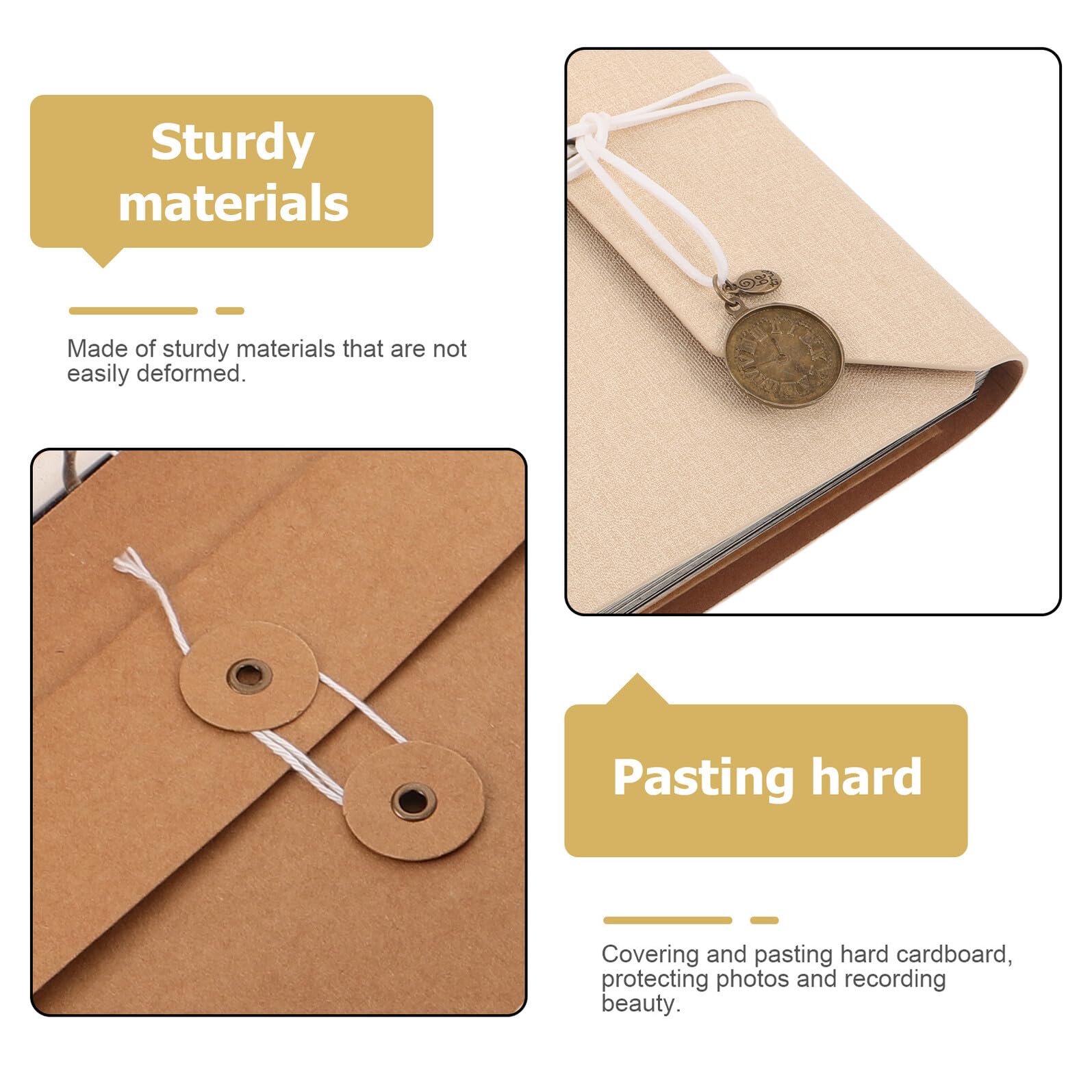 Gatuida Selbstgemacht Fotoalbum mit Pu Einband Umschlagseiten für Reisen und Erinnerungen Beige