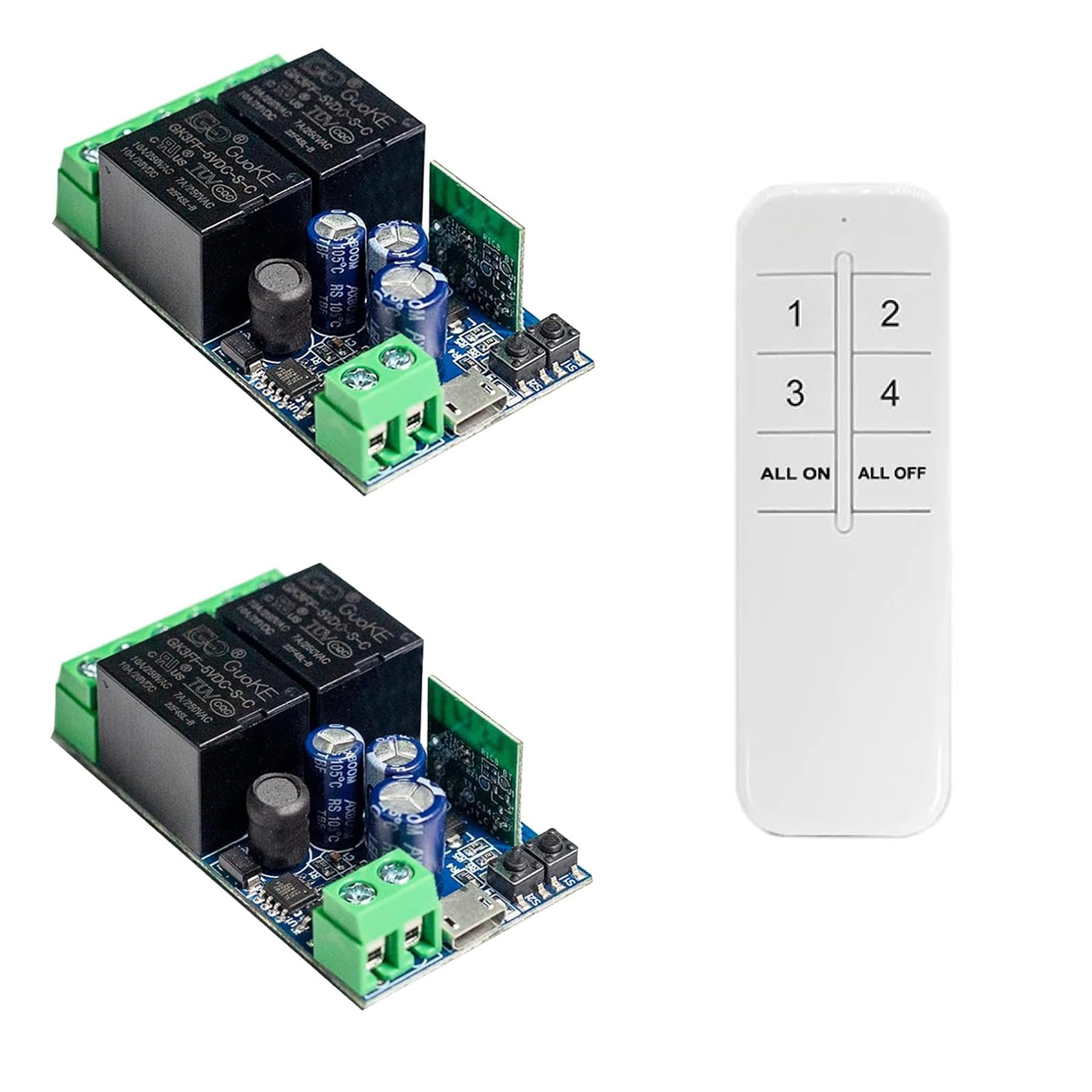 Ewelink WiFi Wireless Smart Relay Module USB 5v 2 Channel Momentary Toggle Latching 7V-48V Remote Switch Transmitter for Access Control, Garage Door,Home Automation, Compatible with Alexa Google Home