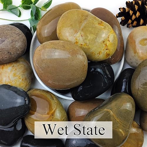 Miniatura 8 de Rocas naturales de río de 10 libras, grava de acuario de 14 de pulgada, rocas pequeñas para plantas, grava de guisantes para pecera, guijarros