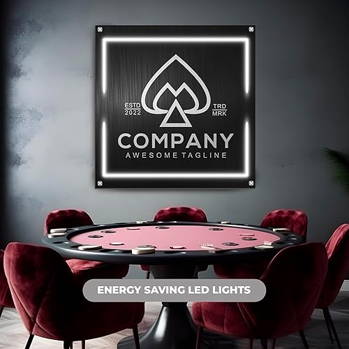 Miniatura 2 de EGD Letrero de aluminio flotante personalizado ACM para tienda o recepción Oficina I Tornillos de separación incluidos para soporte de canto, luces