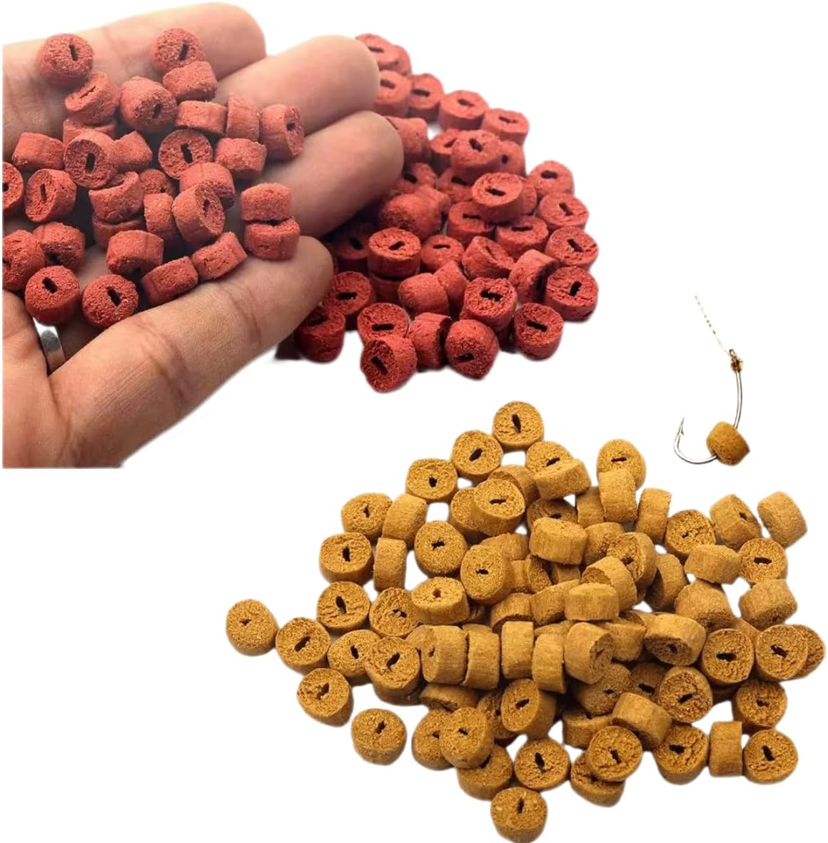 500PCS 8mm Carp Bait Pellets, Red Worm & Milky Aroma Granular Fishing Bait, Long Lasting Attractant Hook Bait & Nest Bait, Ideal for Crucian Carp, Grass Carp