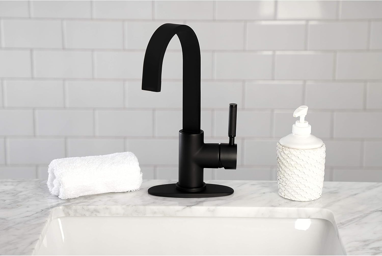 Kingston Brass LS8610DKL Kaiser One-Handle 1-Hole Deck Mount Bar Faucet in Matte Black