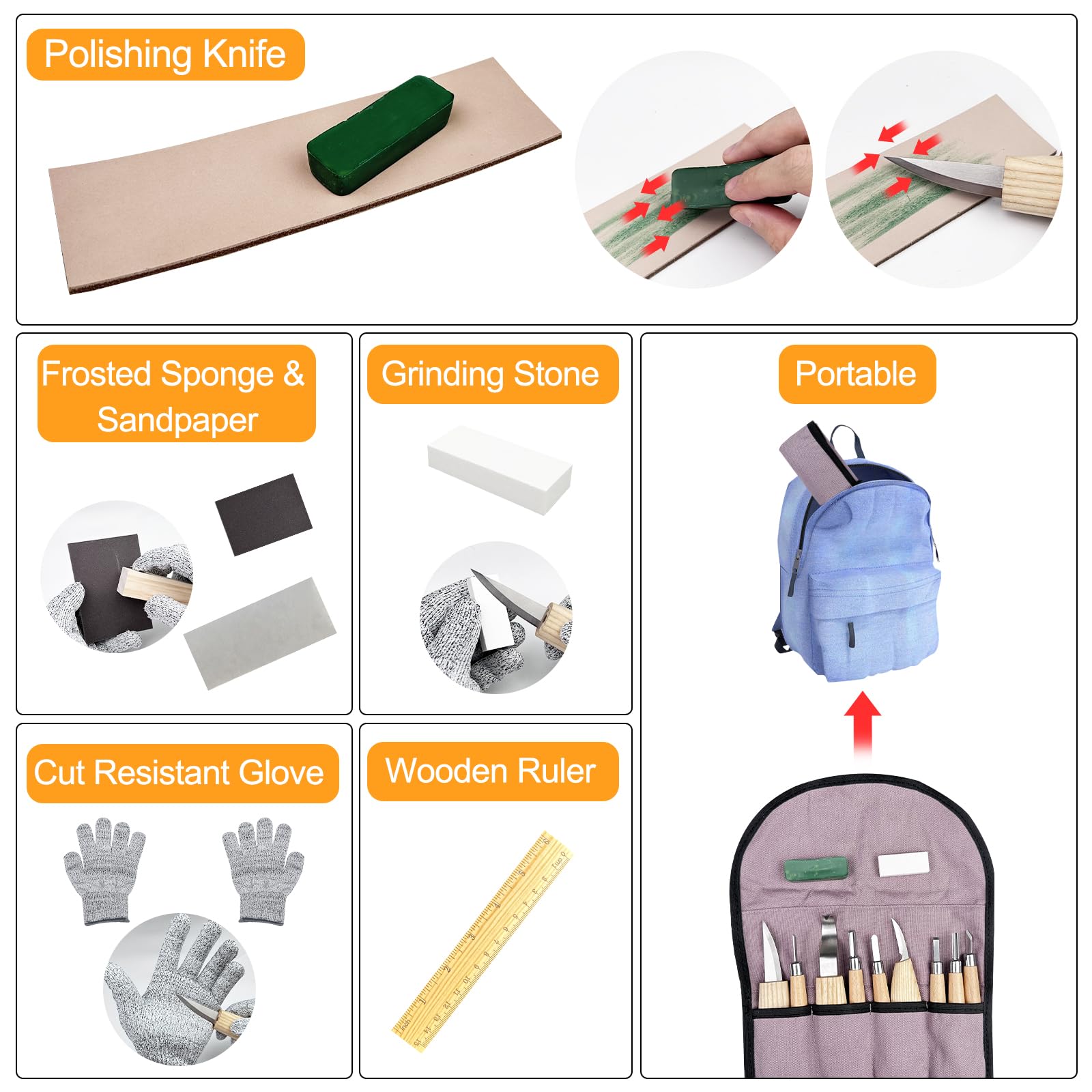 Traxenta Kit Intaglio Legno, Coltello Intaglio Legno Professionale, 25 PCS Set di Utensili da Intaglio in Legno, Strumenti per Intaglio del Legno con 11 Coltelli da Intaglio, per Adulti Bambini