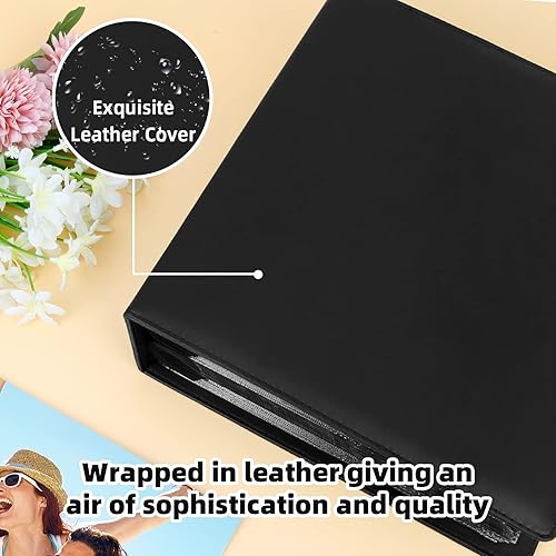 Miniatura 3 de Funda de cuero de gran capacidad de 8 x 10 pulgadas, 152 bolsillos para fotos de 8 x 10 pulgadas y cubierta de cuero de gran capacidad, 272