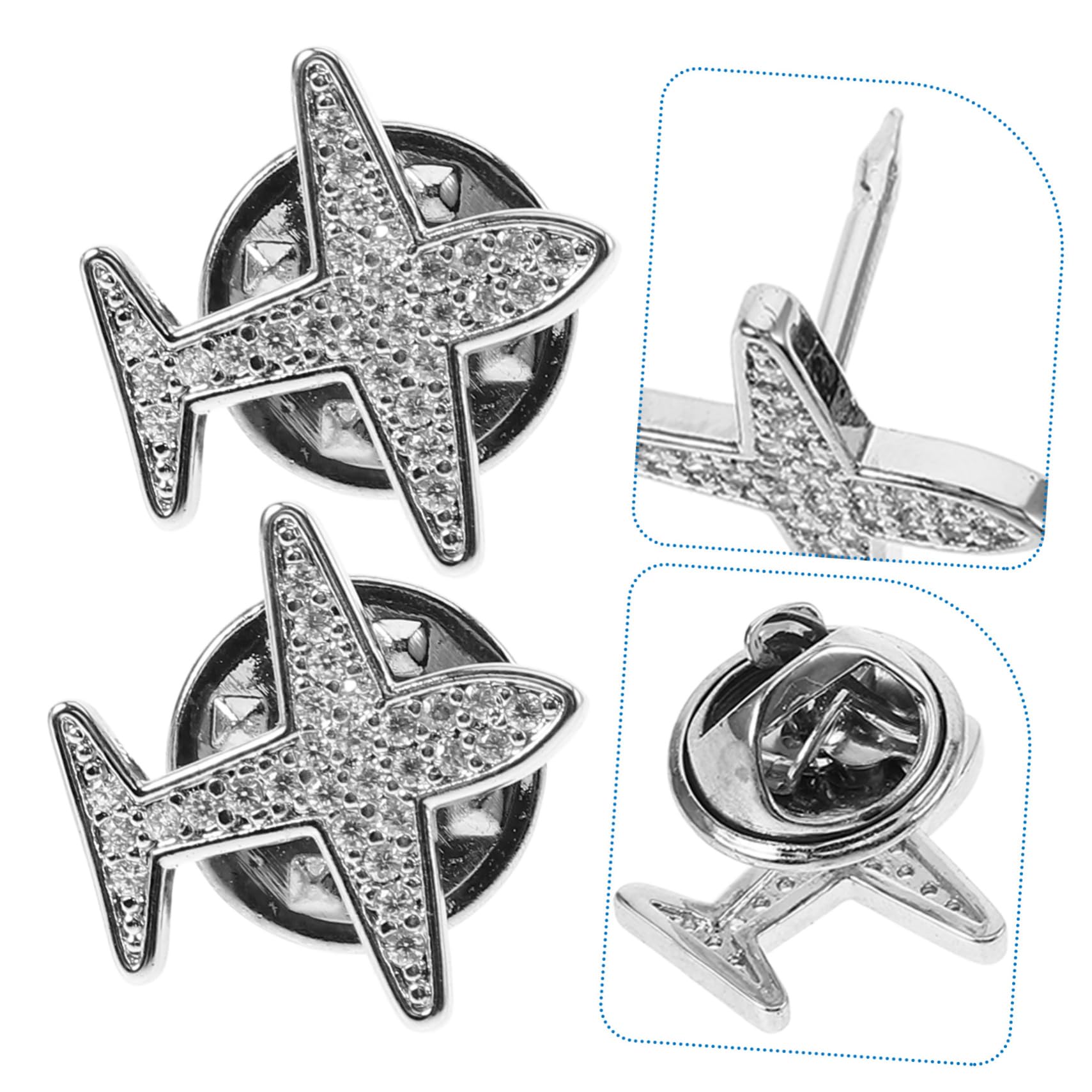 HOMSFOU Anti-licht-taste Für Tasten Flügel Ms Cardigan-knopfkragen-clip Broschenknöpfe Zum Basteln Pin-taste Kein Nähknopf Legierung Silver