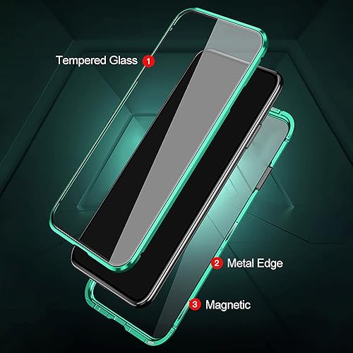 Miniatura 2 de Funda ultra magnética para Galaxy S22, vidrio templado transparente de cuerpo completo de 360 con absorción magnética, carcasa de aluminio para