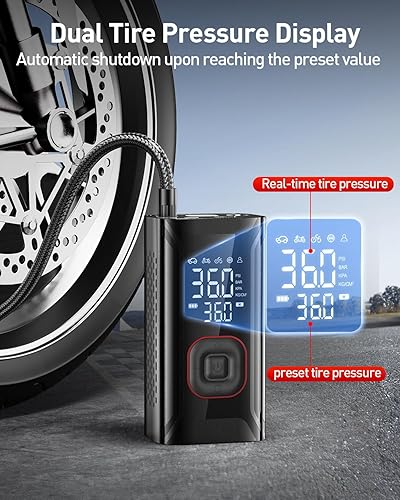 Miniatura 6 de Inflador de neumáticos, compresor de aire portátil, mini bomba de aire para neumáticos de automóvil, bomba de neumáticos de bicicleta eléctrica con