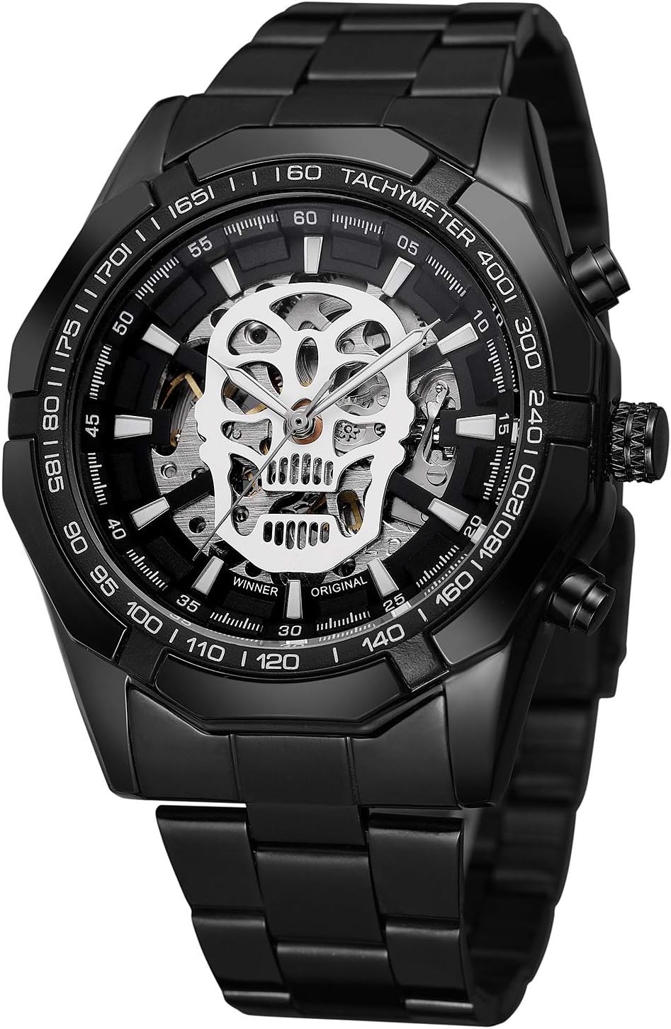 Men’s Hollow Out Automatic Watch, Classic Stainless Steel