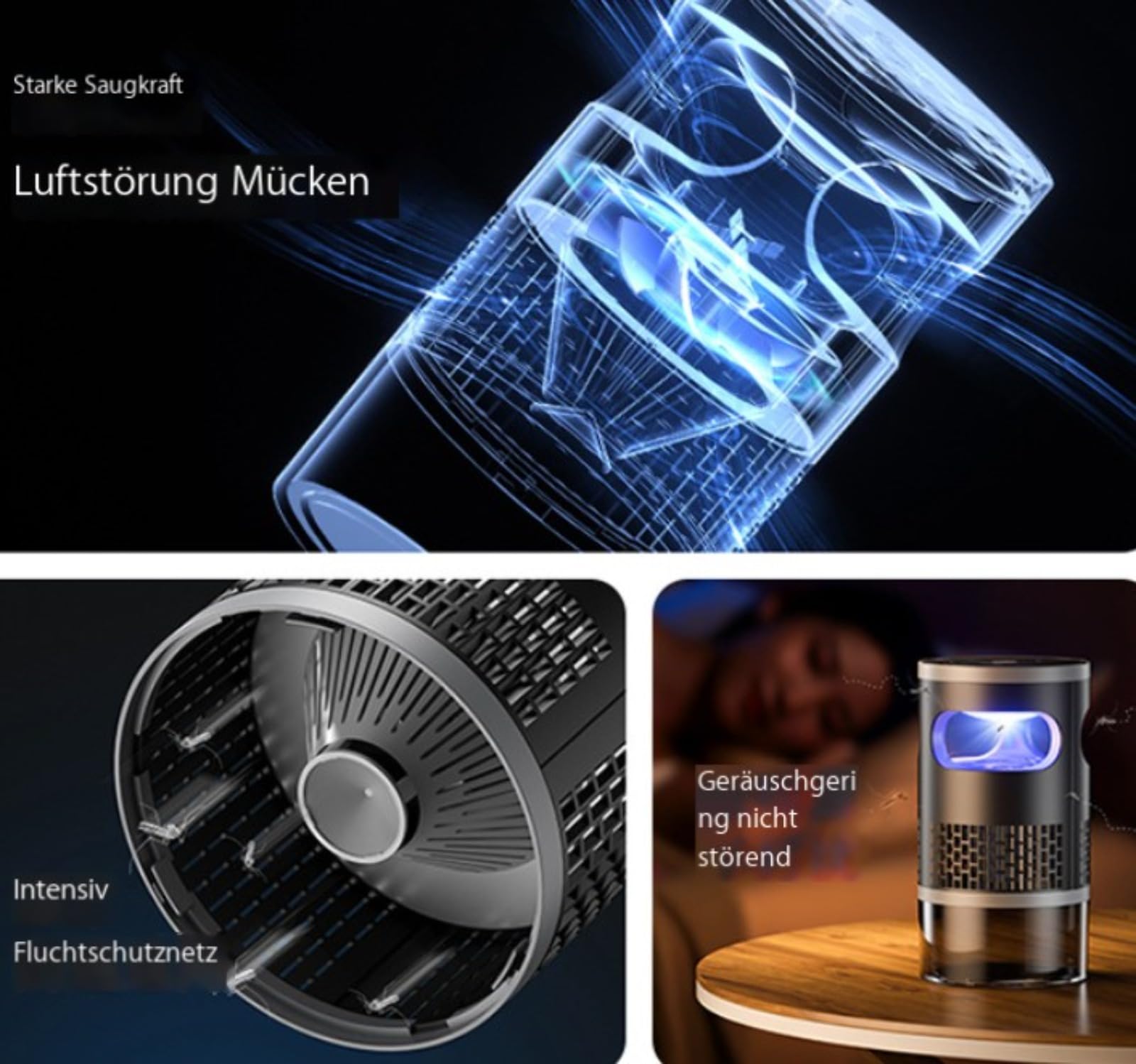 Mosqitter® Elektrische Insektenfalle (MX-06 Akku-aufladbar) | insektenvernichter elektrisch
