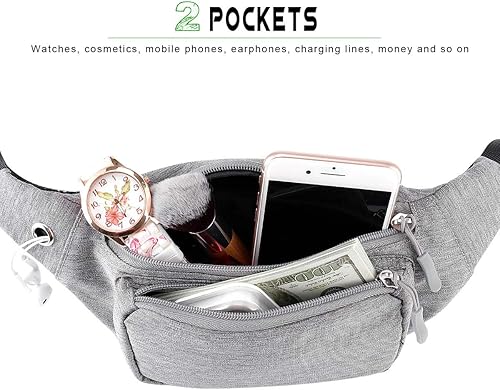 Miniatura 4 de XEYOU Riñonera unisex para correr con hebillas ajustables, bolsa de cintura ligera para deportes, senderismo, pasear al perro, cinturón para guardar