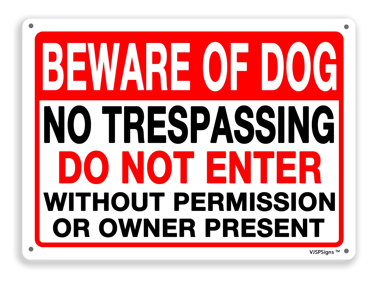 peiyeety Beware Of Dog Sign,Beware of Dog for Yard Sign,Dogs on Premises Sign No Trespassing,DoEnter 8"X12" Metal Aluminum Sign