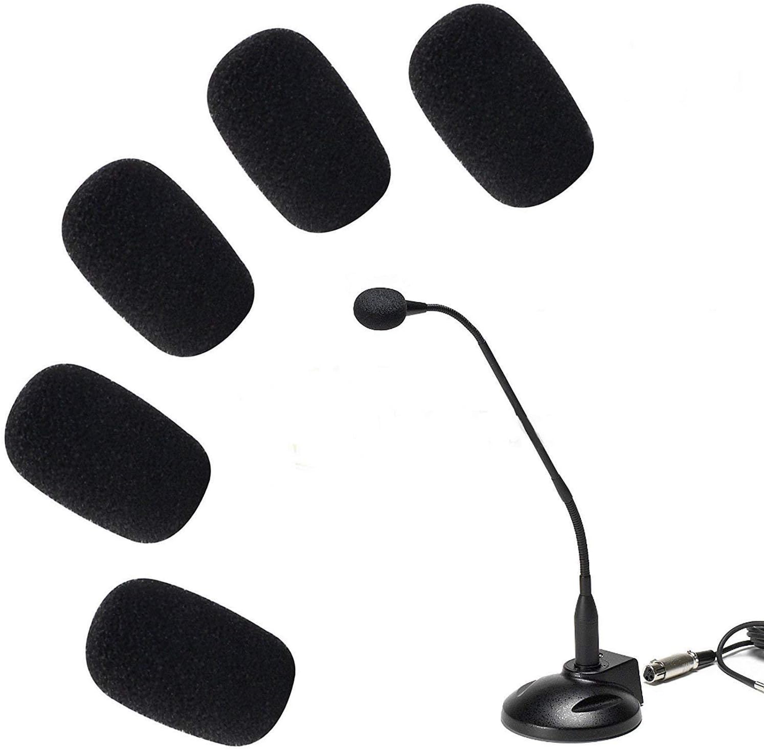 Eightnice5 x 5 Pack Small Mic Microphone Windscreen Soft Foam Mic Cover Sponge Skin (5 * 5)