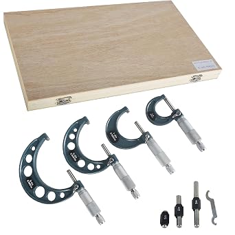 marddpair 4 Pcs 0-4 Outside Micrometer 0.0001 Carbide Standards Micrometers