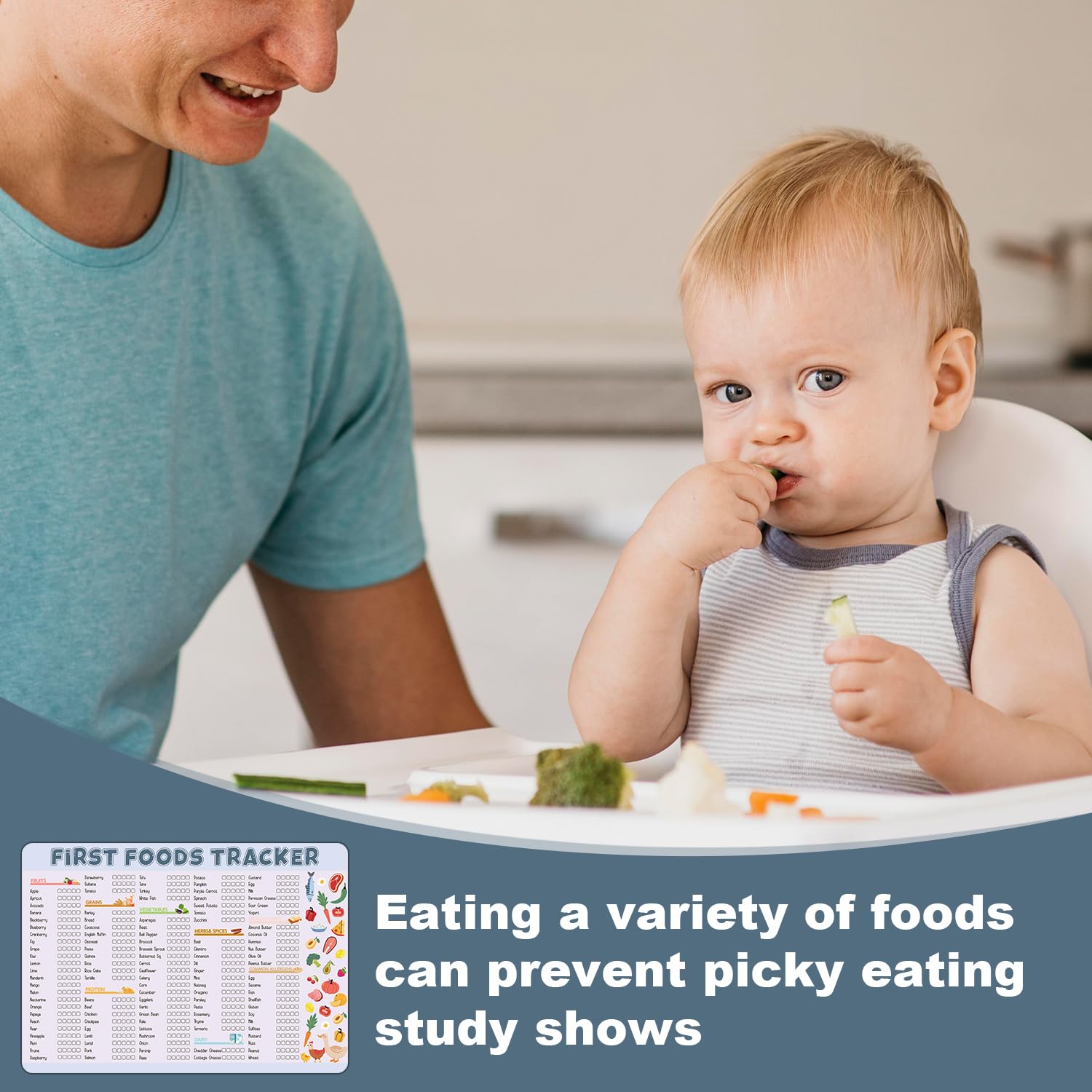 Baby's First Foods Tracker Magnetico 30,5x21,5cm Pianificatore Pasti per Svezzamento Guidato