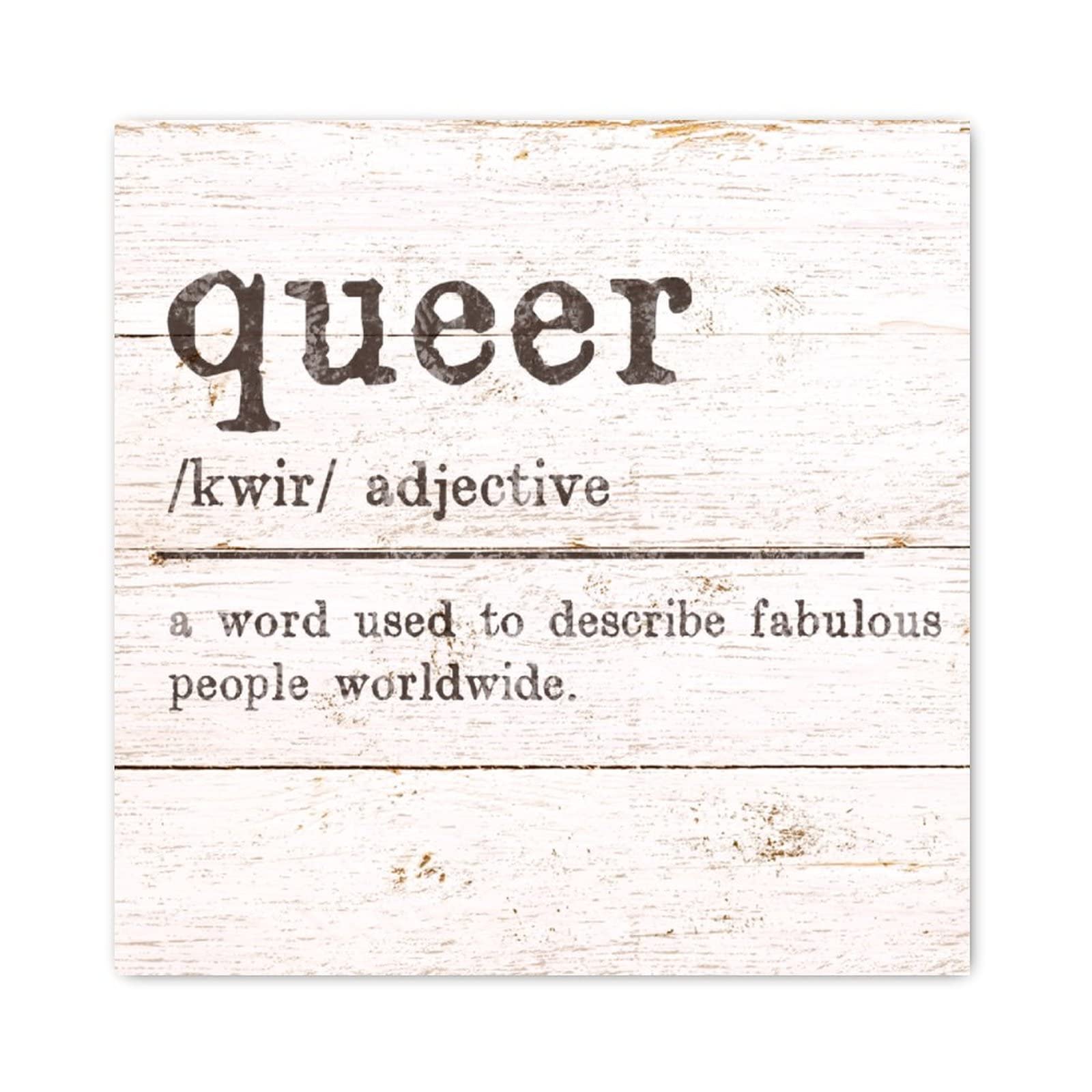 Panneau mural bois Queer Definition pour salon chaleureux