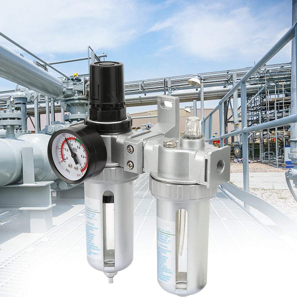RÉGULATEUR DE COMPRESSEUR DE PRESSION D'AIR FILTRE LUBRIFICATEUR RÉGULATEUR D'EAU D' AVEC JAUGE HAUTE QUALITÉ DURABLE POUR DIVERSES INSTALLATIONS (SFC400)