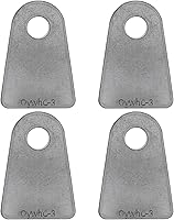 OywhC Steel Weld-On Tabs Shock Mount Brackets - 1/4" Thick, 1/2" Hole, 2-1/2" Tall Flat Bottom, Pack of 4 Universal Automotive Tabs