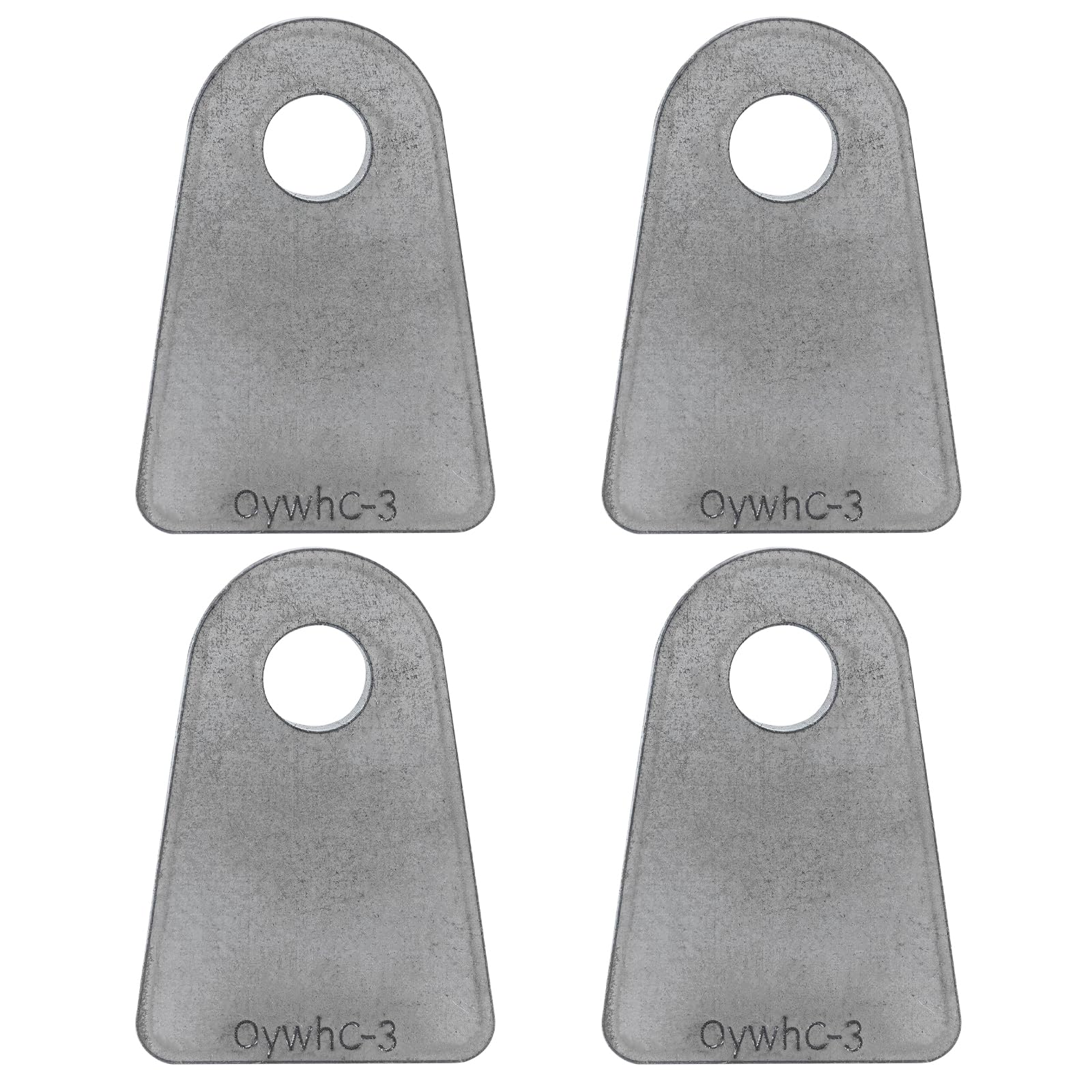 Weld on Tabs, Steel shock mount Weld Tab, Universal Weld on Tabs Flat Bottom Mount with a 1/2" Hole.2-1/2" Height, 1-3/4" Wide, 1/4" Thick Pack Of 4 Tabs Steel Mounting Bracket OywhC-3