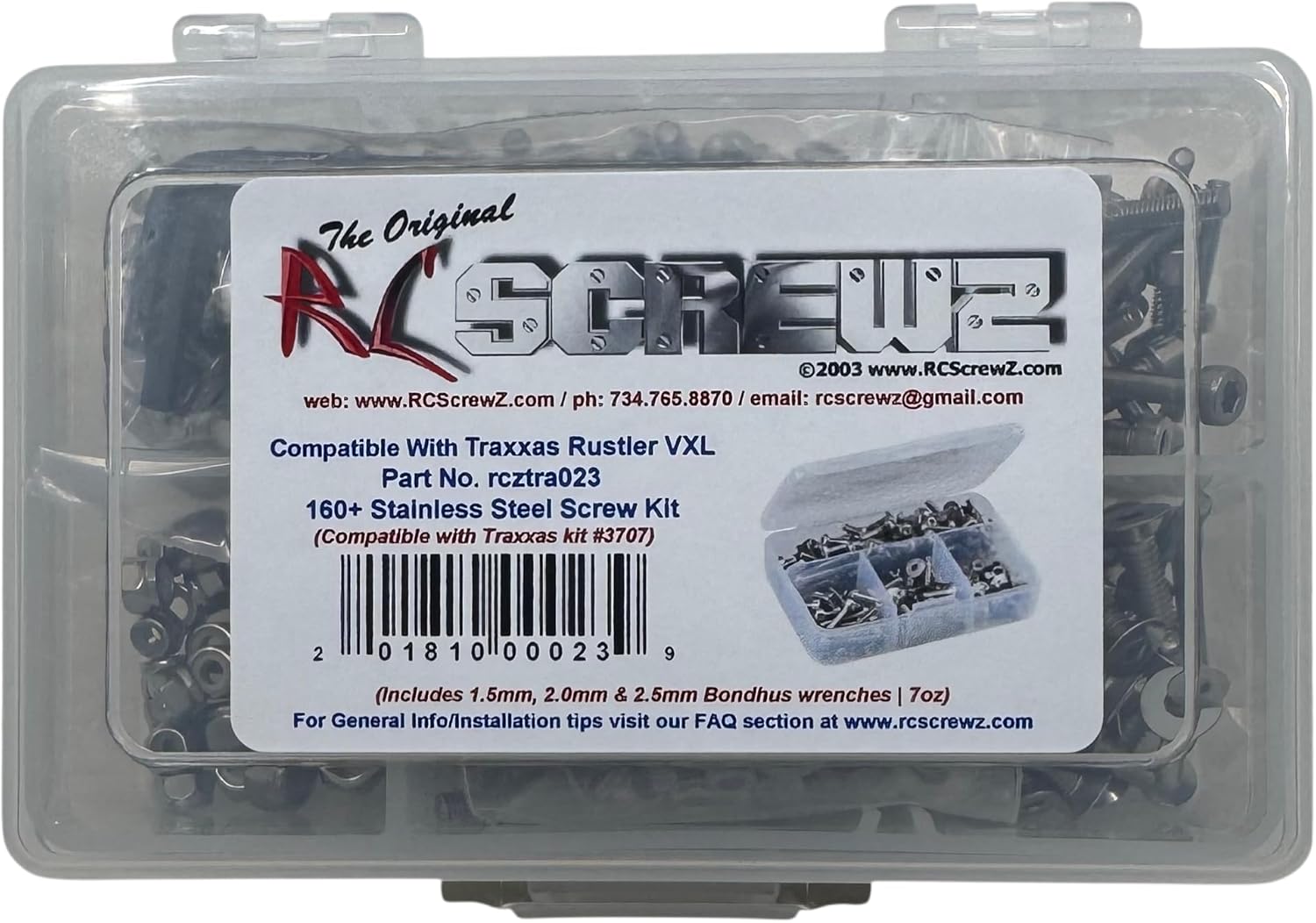 RCScrewZ Compatible Stainless Steel Screw Kit for The Traxxas Rustler VXL (#3707)