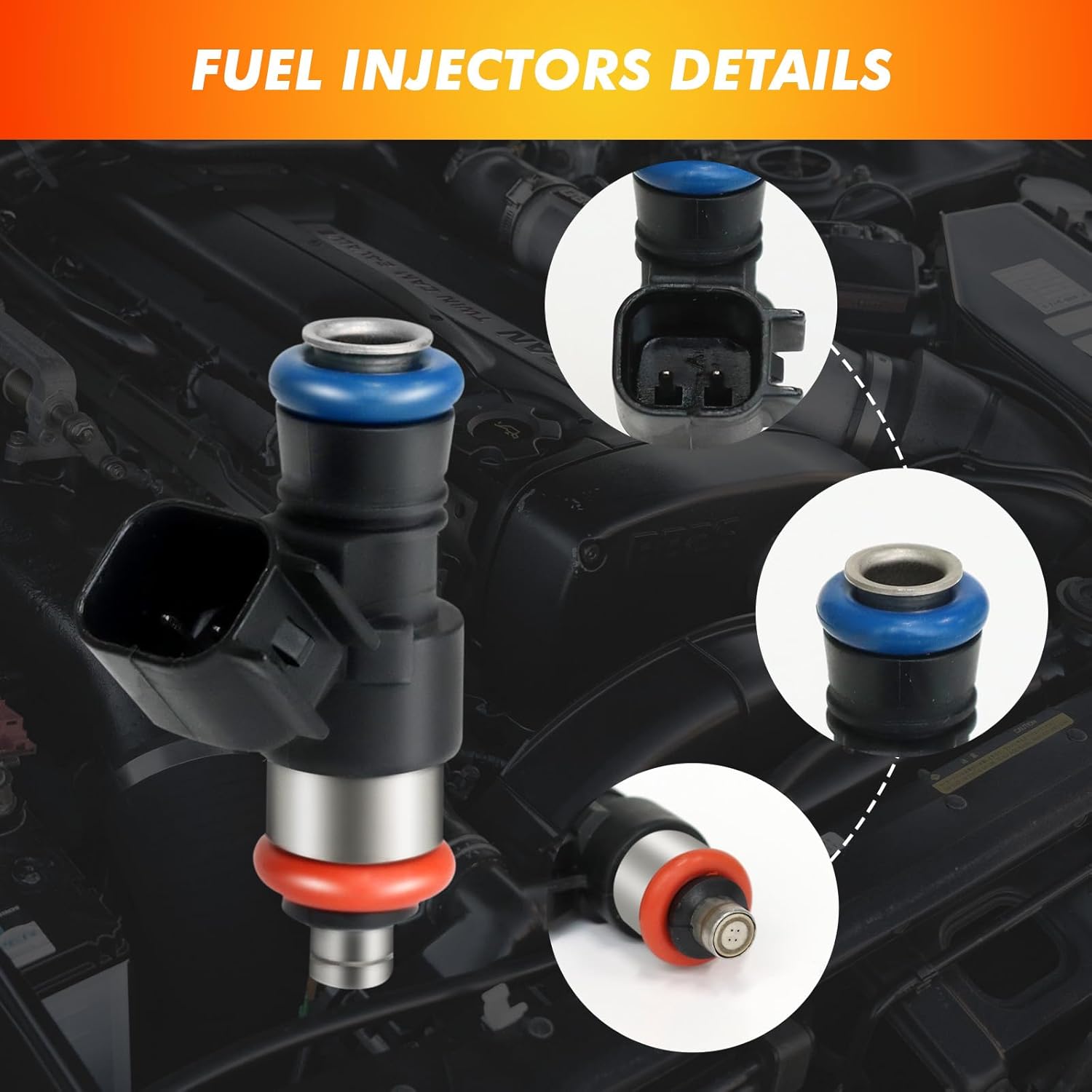 2011-2019 Fuel Injector Compatible for Ford Edge Explorer F150 Flex Transit 150/250/350 Mustang, for Taurus Police Interceptor Sedan Utility, for Lincoln Continental MKX 2011-2019, Replace 0280158191