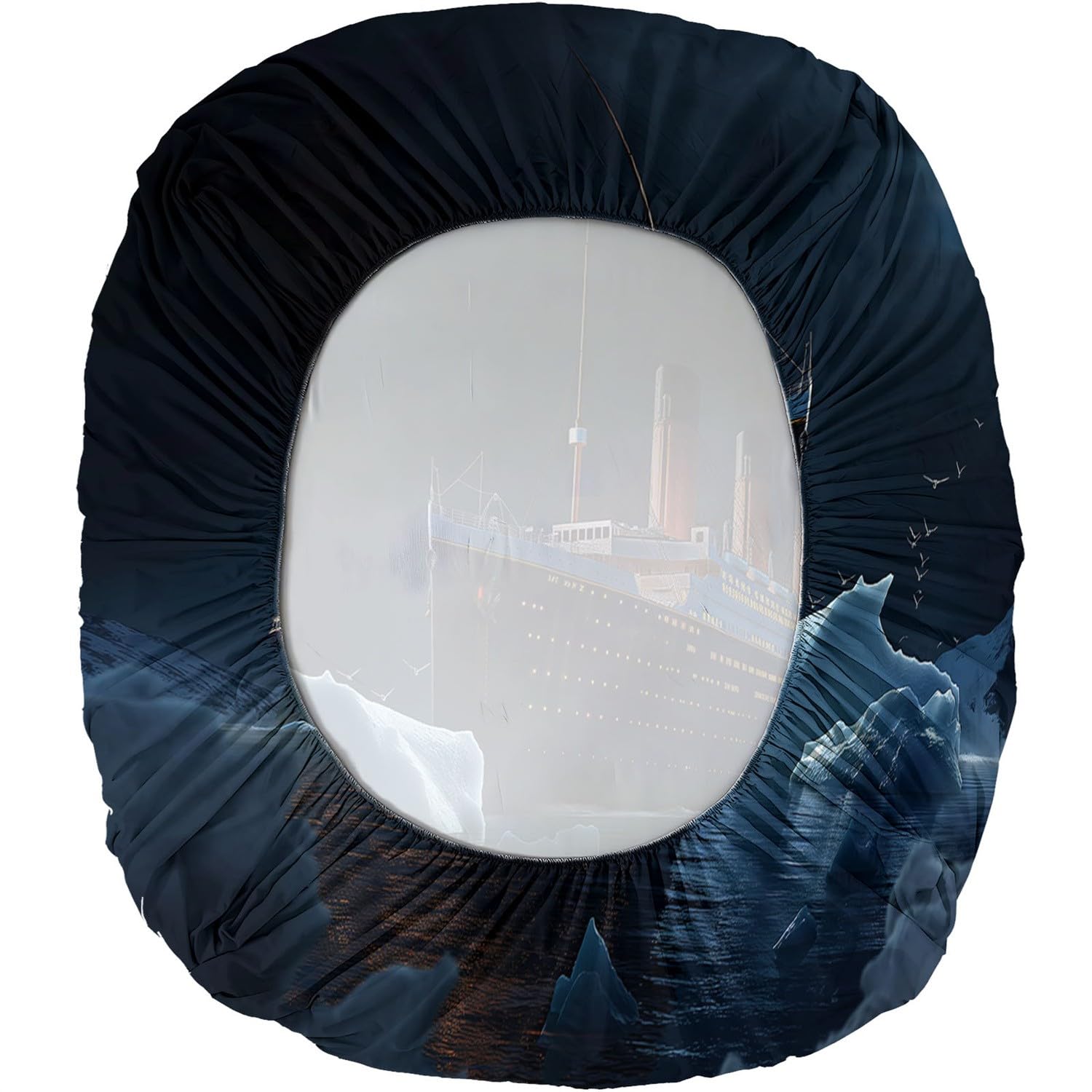 Lenzuolo con angoli stampato 3 pezziTitanic In The Dark NightNero160x200Microfibra - 30 cm di profondità Nessun restringimento e nessun pelucchi Lavabile in lavatrice Include 2 federe per cuscini