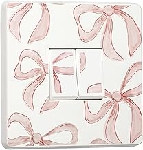 stika.co Set of 2 Bow Light Switch Sticker Cover – Cute Removable Vinyl Decal for Kids Bedrooms, Nurseries & Playrooms (Double Switch)