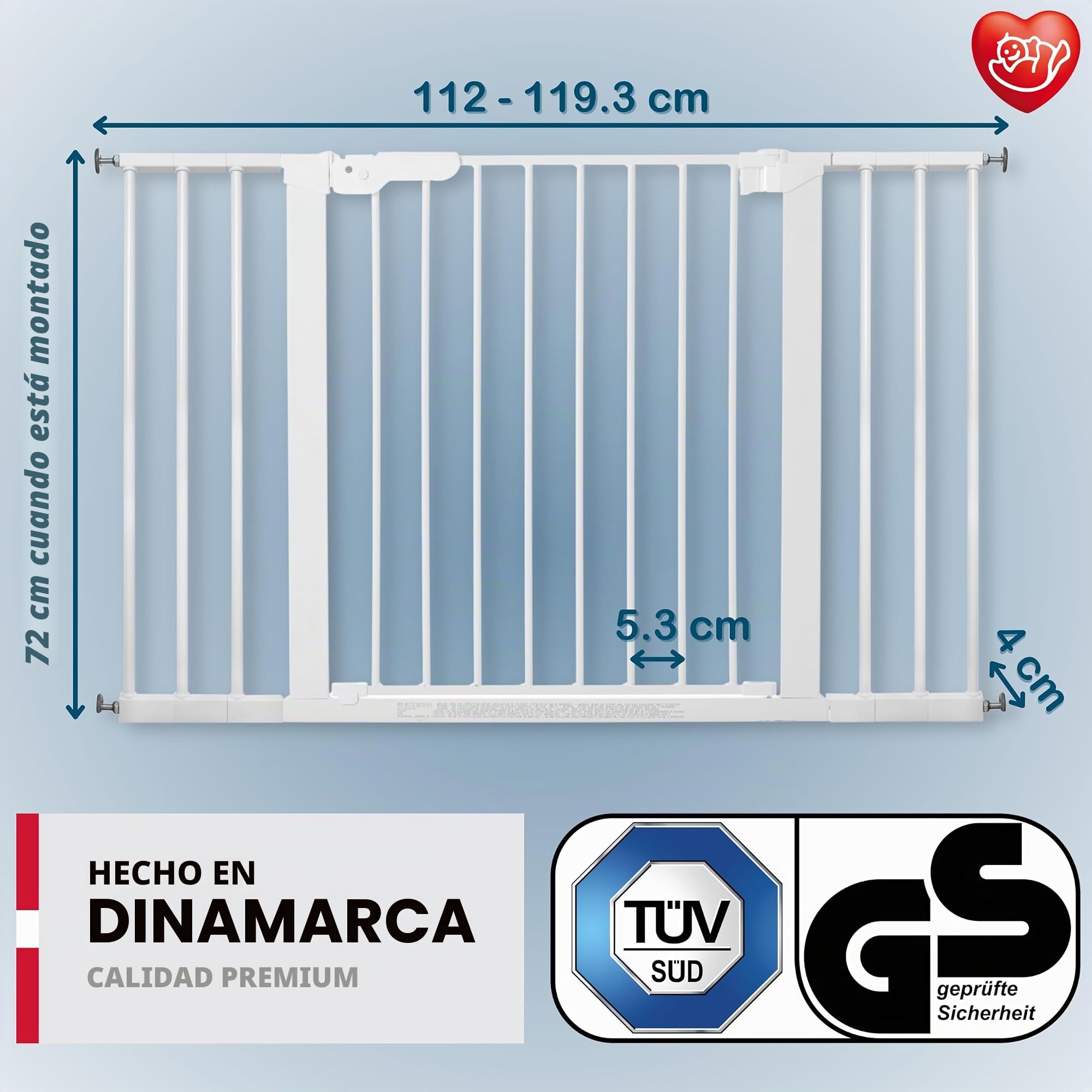BabyDan Premier Barrera de seguridad, color blanco