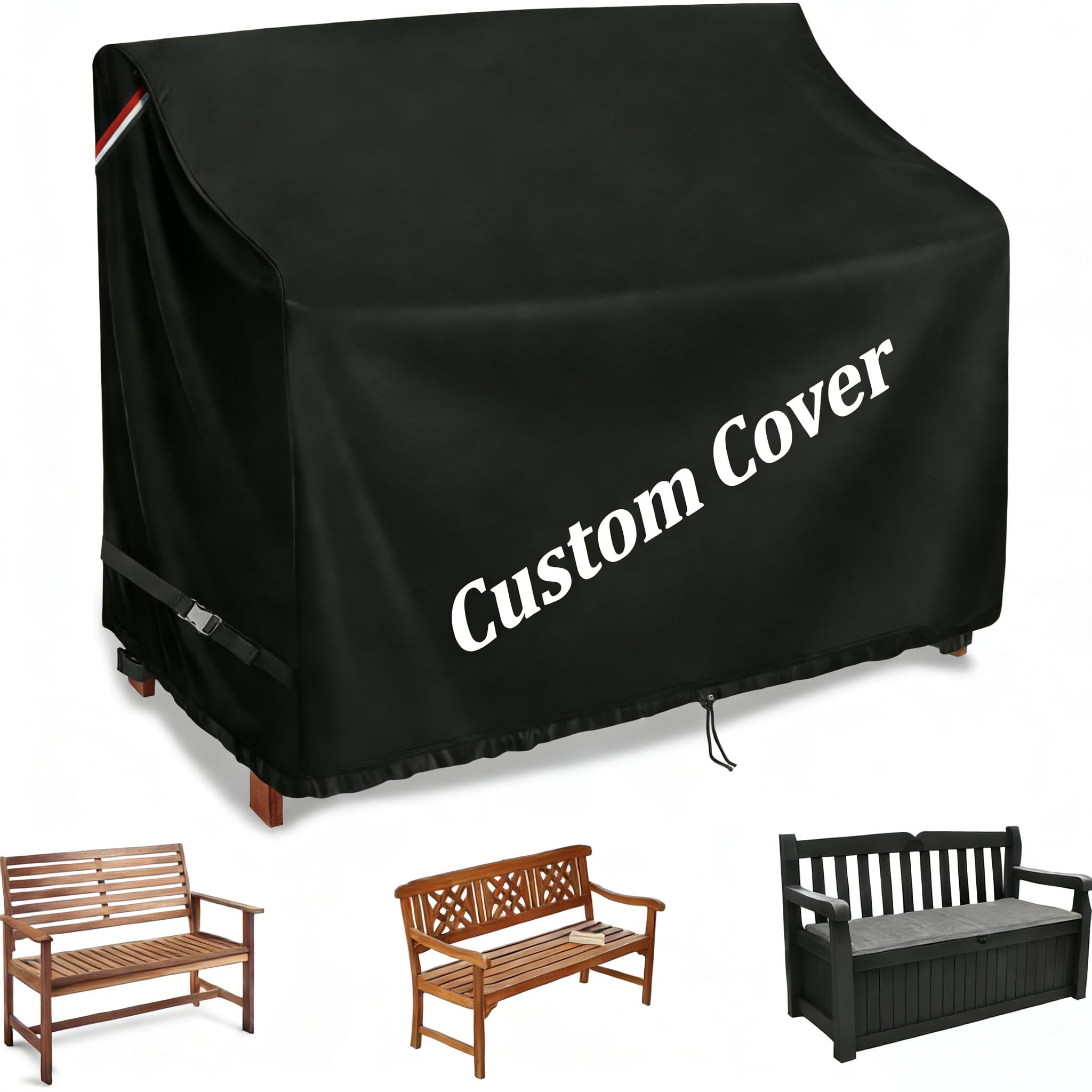Iptienda Garden Bench Cover Customized of any shape & size,Storage Cover for bench,loveseat,sofa,Outdoor Protective Covers Waterproof Dustproof Anti-UV Dust Covers for Specific Demand Non Standard