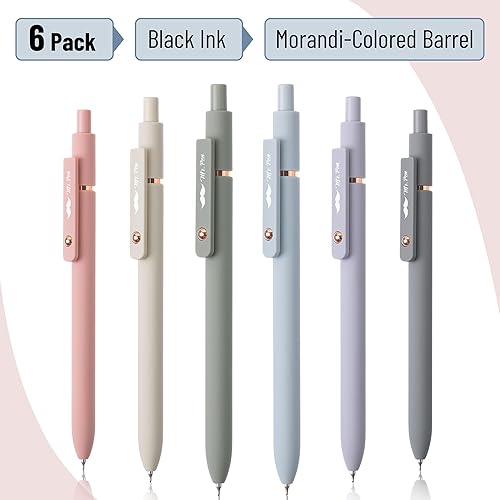 Miniatura 2 de Mr. Pen - Bolígrafos de gel retráctiles con anillo dorado rosa y bola, paquete de 6, barriles Morandi, bolígrafos de gel negros japoneses, secado