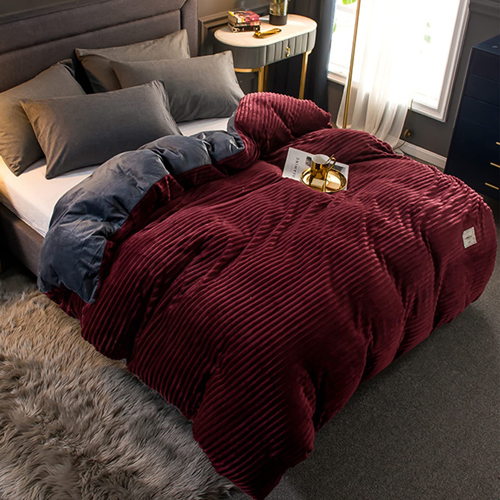Couverture de courtepointe pour ensemble de literie d'hiver flanelle chaude 180x220