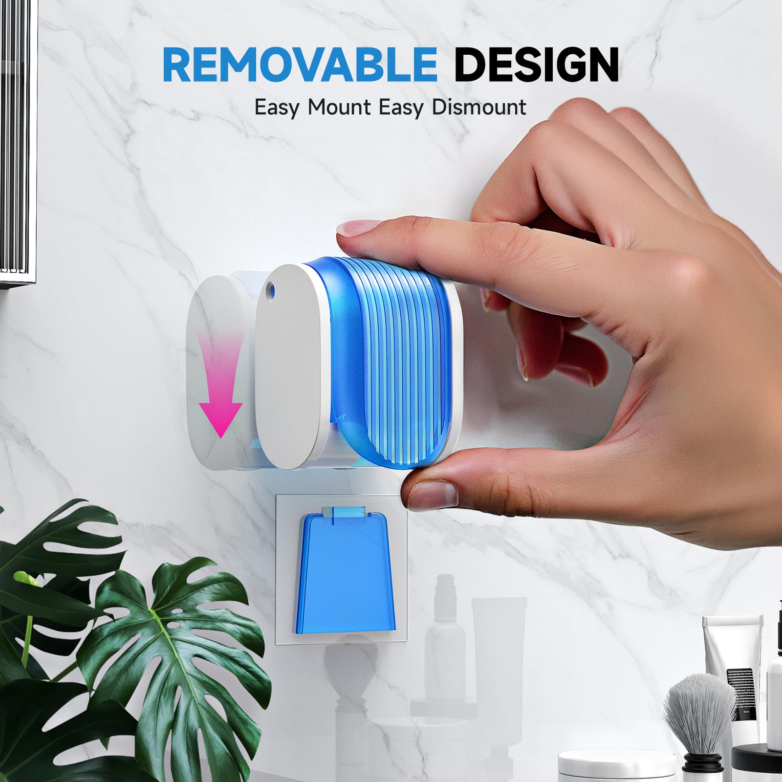 Soportes para cepillos de dientes para baños. Diseño mejorado de una sola ranura. Soporte para cepillo de dientes montado en la pared con funda, a prueba de humedad y polvo, organizador de