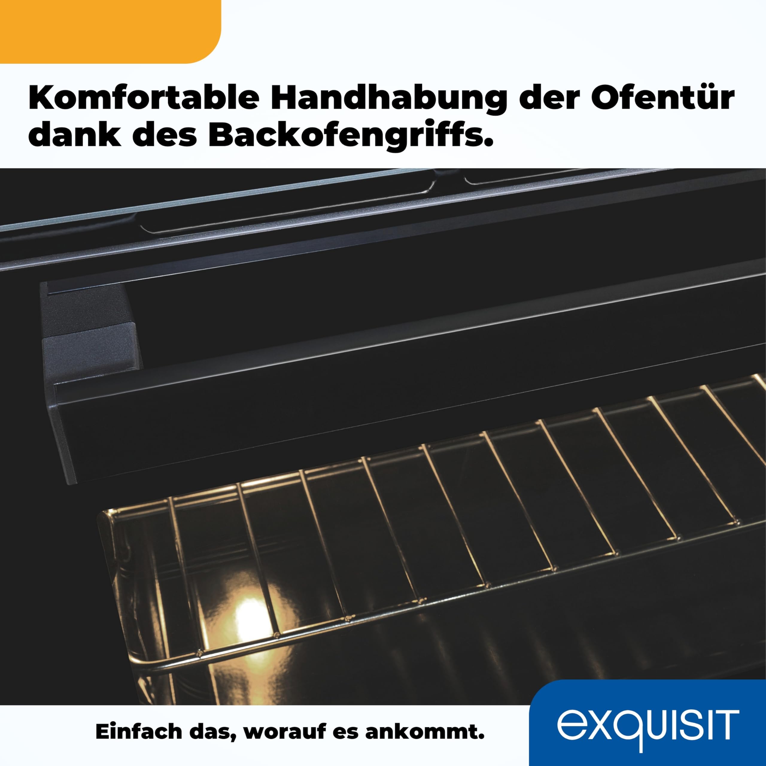 Exquisit Einbauherdset EHE256-U-020-Set schwarz | 59 l Garraumvolumen | 5 Backofenprogramme | Energieklasse A | Kochfeld mit Rahmen
