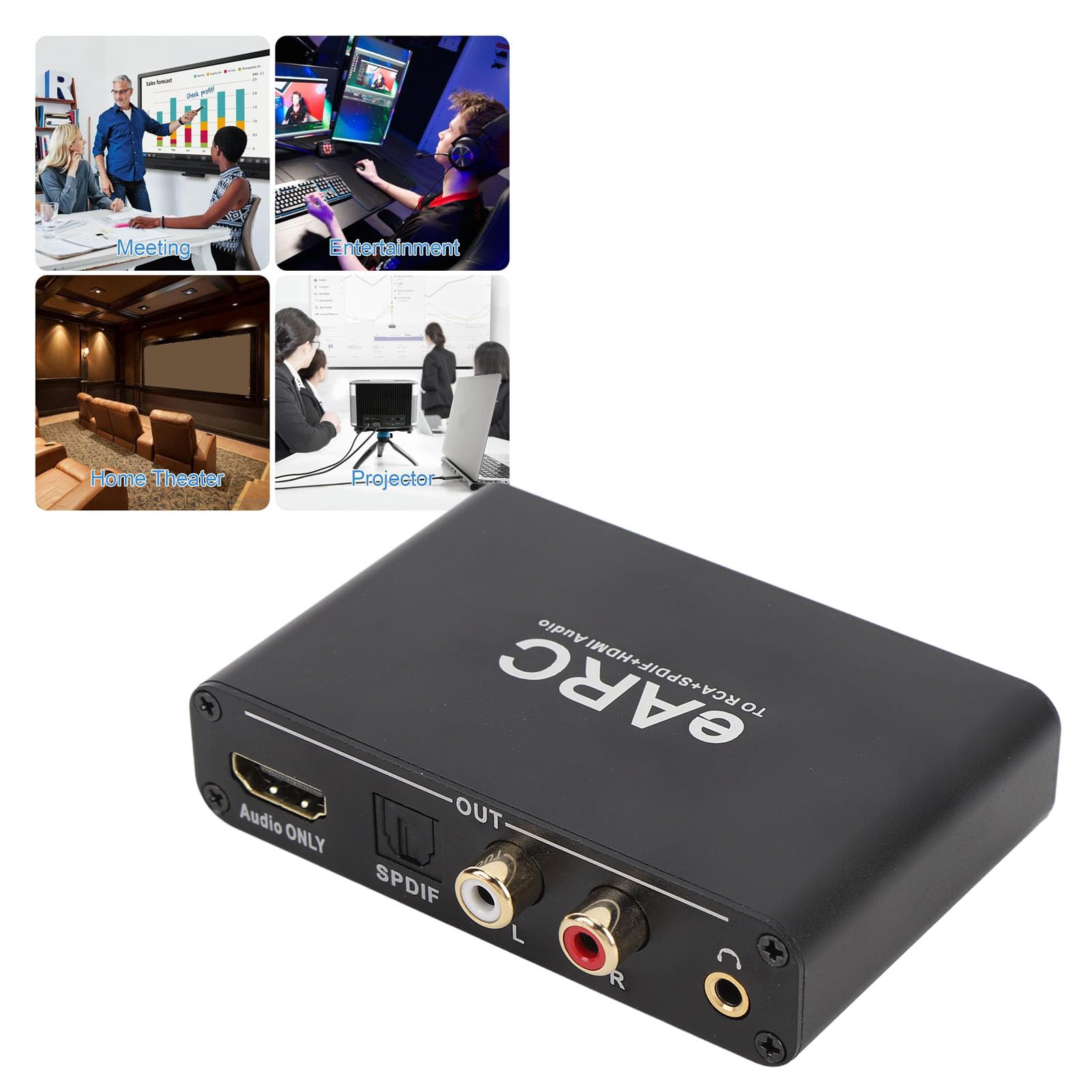 Estrattore Audio Ad EARC, Estrattore Audio ARC HDMI HD Interfaccia Multimediale Ottica Ottica da 3,5 Mm, Adattatore Multimediale HD per Amplificatore Altoparlante HDTV