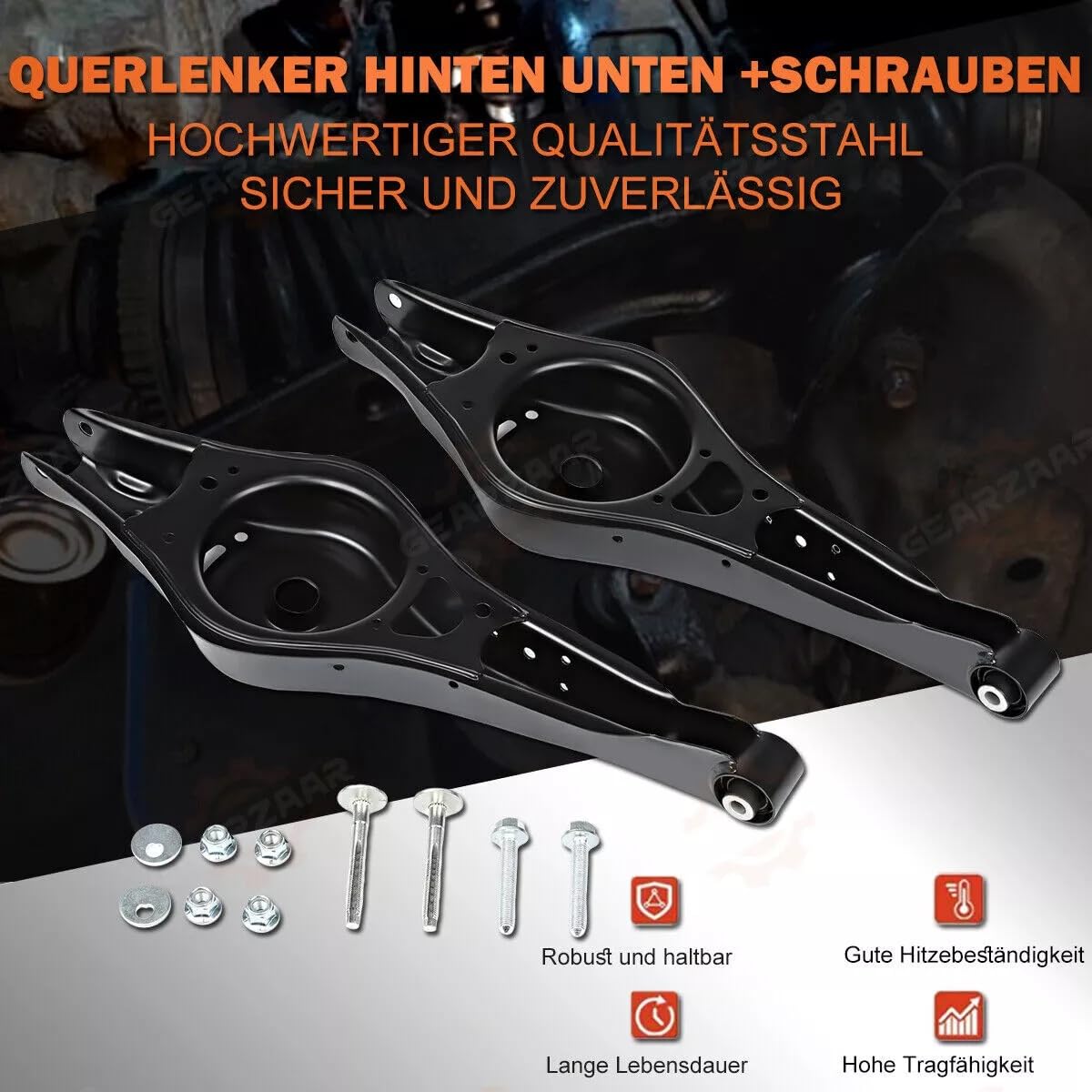 2x Querlenker Hinten Querlenker Hinterachse unten links & rechts Kompatibel mit VW Passat Touran Golf Plus Jetta, für A3 Seat Skoda 1K0505311T, 1K0505311AA, 1K0505311AB