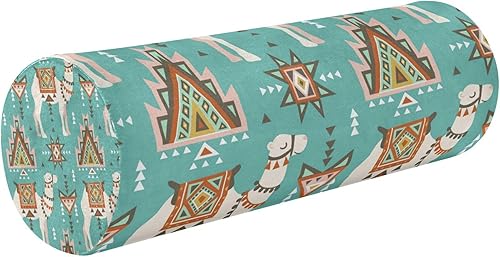 Miniatura 1 de JUNZAN Egyptian Camel Nation Teal Yoga Meditation Bolster Pillow Neck Roll Pillow Decorative Round Pillows for Sleeping for Pillow with Neck Support