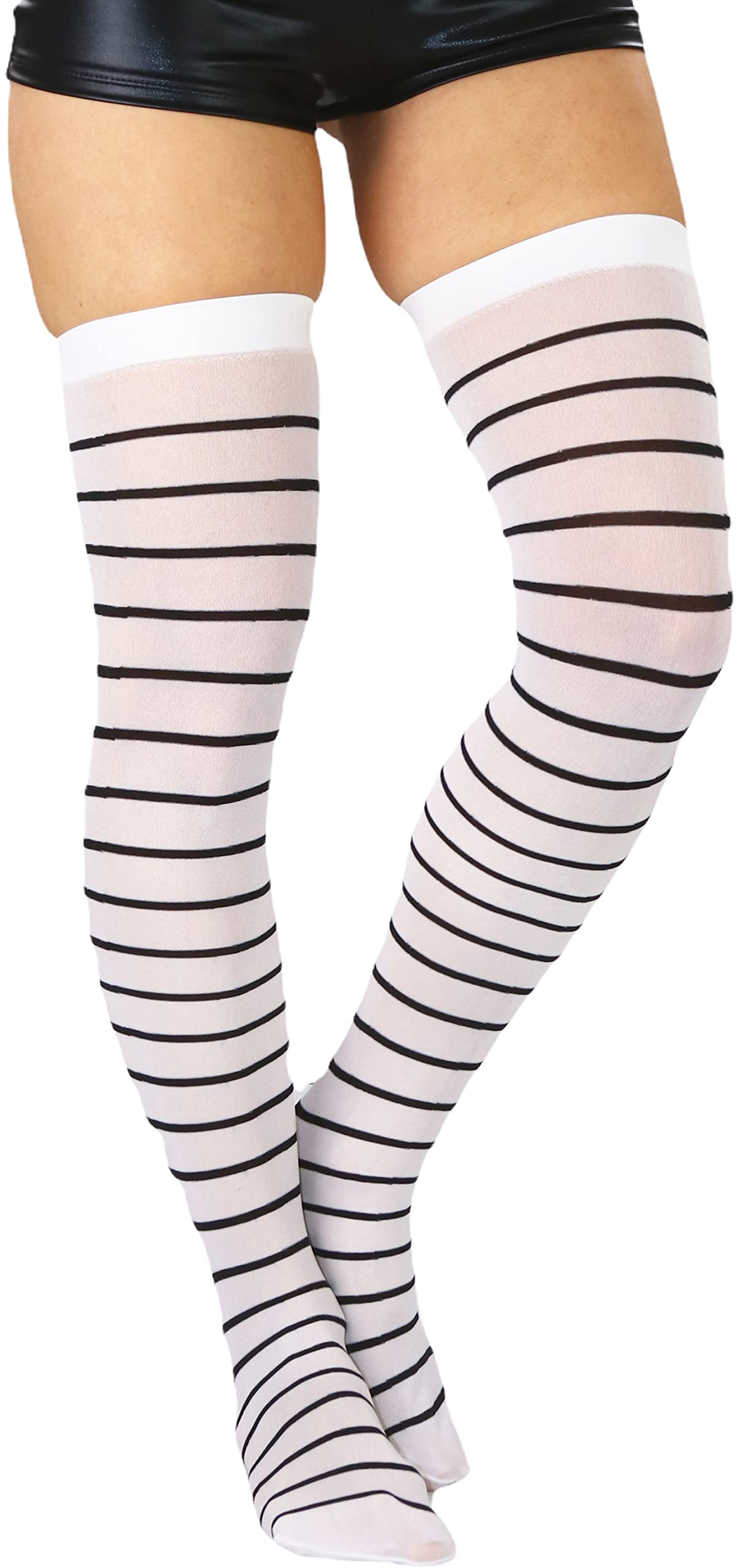 ToBeInStyle Women’s Opaque Hosiery Thin Striped Thigh High Long Stocking