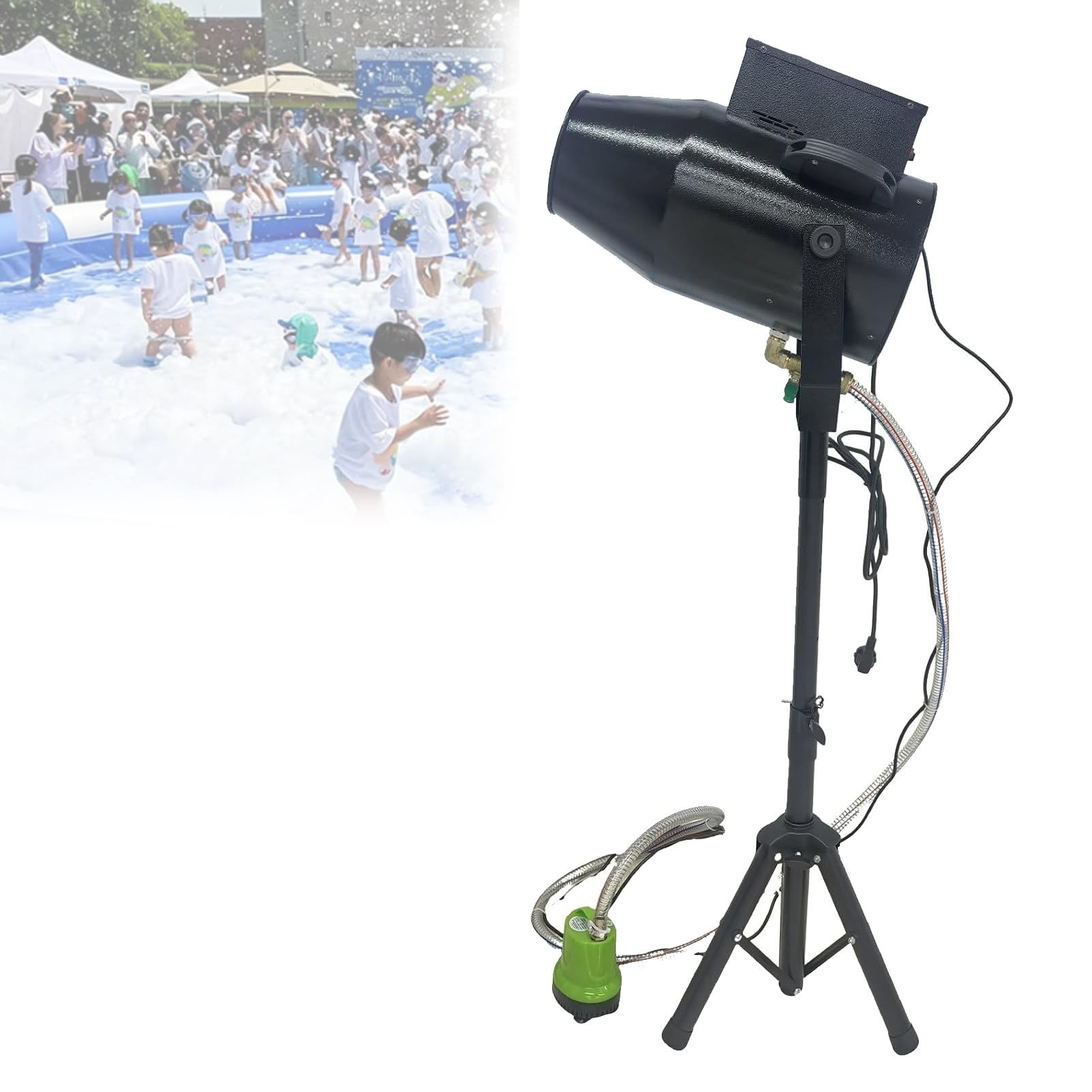 Pnpaea 250w/450w Foam Machine,Large Stage Foam Machine, Shaking Head Bubble Jet Machine with 6-10m Spray Distance and 80㎡ Coverage For Outdoor Parties 1000-