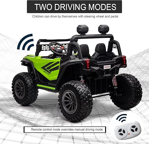 Miniatura 3 de POSTACK 24V 4X4WD Kids UTV, Electric Ride On Toy Car with Remote Control, Battery Powered Ride on Truck for Kids Side by Side Off-road with EVA