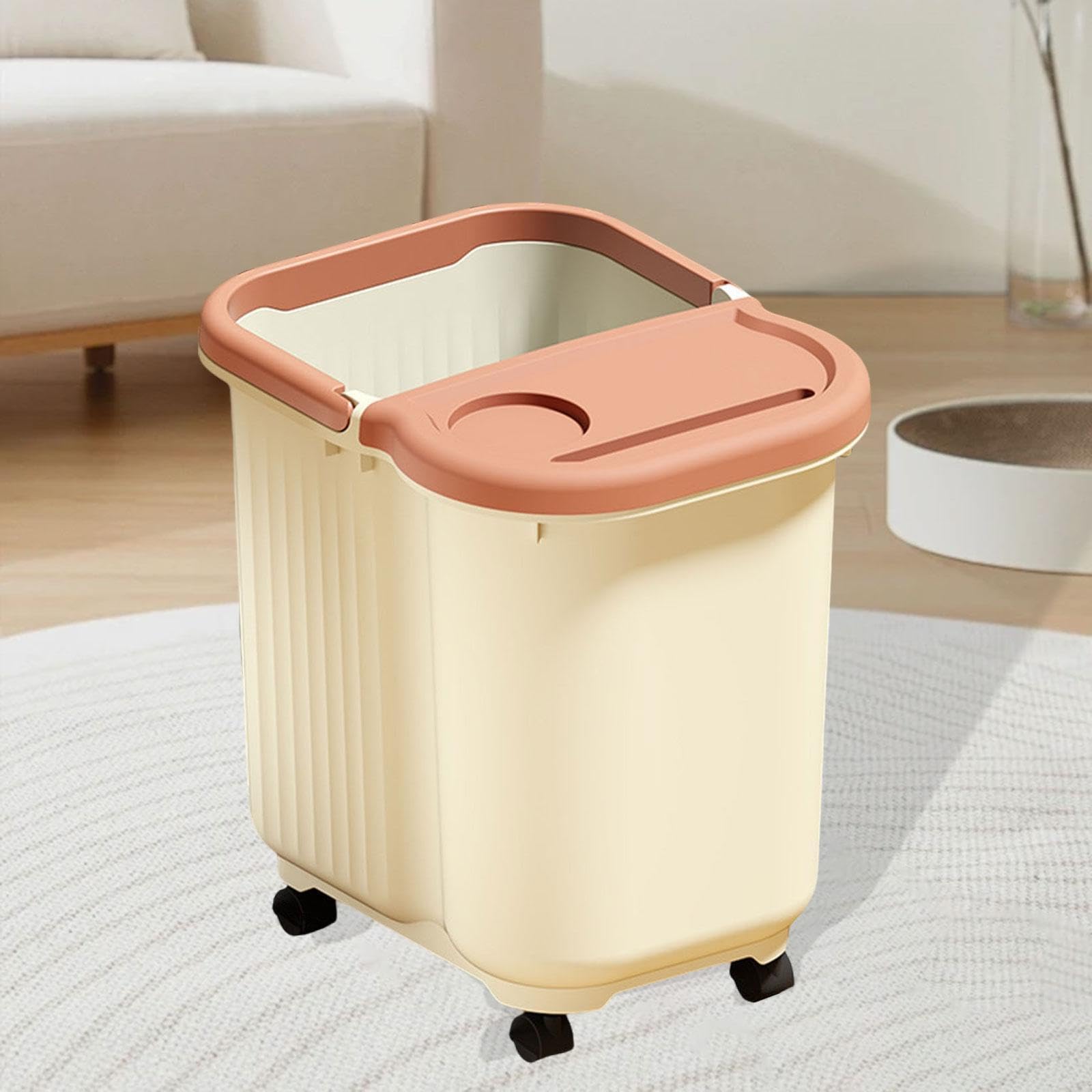 Pediluvio, Bacinella per Pedicure, Bacinella per Massaggio Ai Piedi, Realizzata in Polipropilene, Comoda E Antiscivolo Maniglia, Ideale Come Regalo O, Beige, L with Wheels