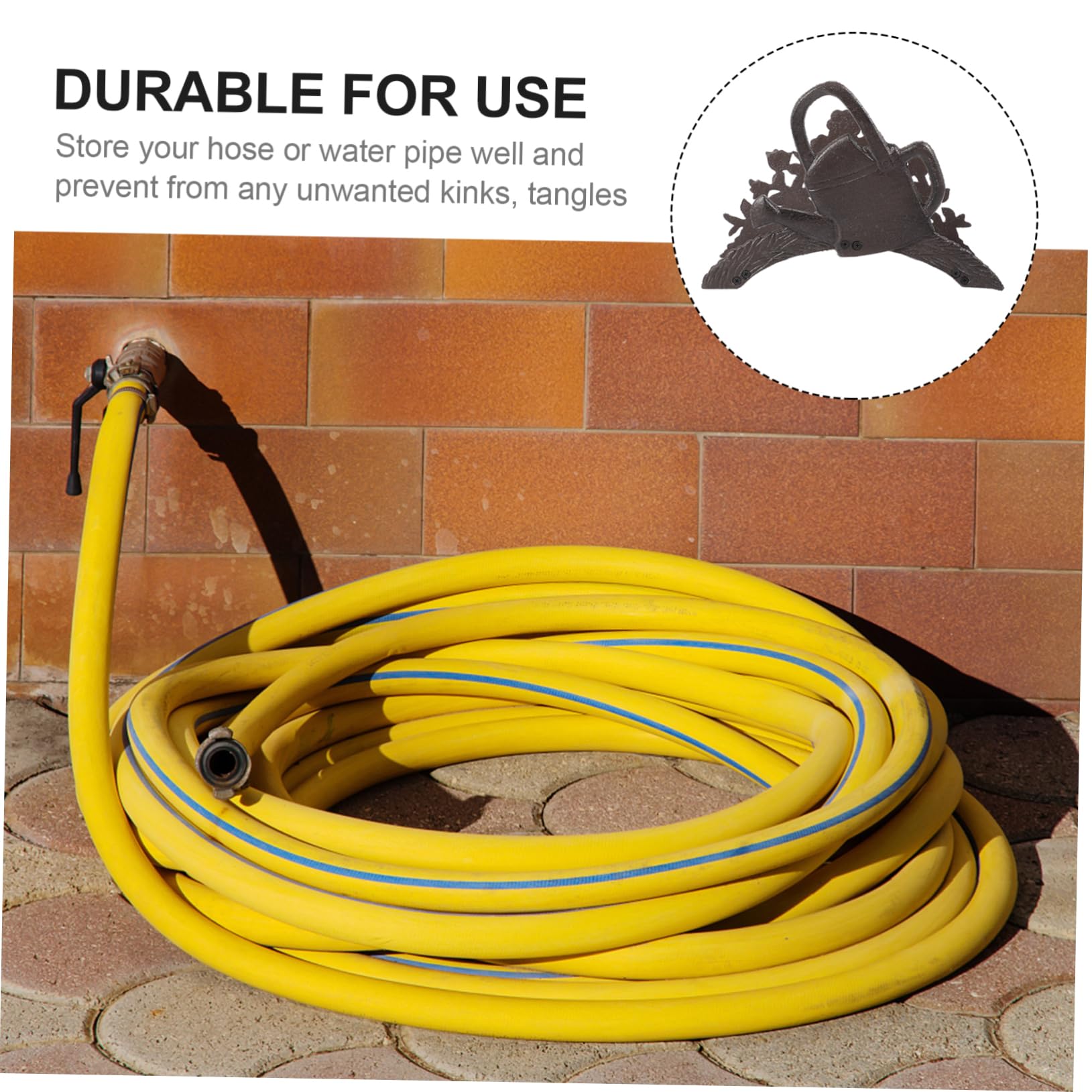Gancho de Pared de Hierro Fundido para Manguera de Agua de Jardín