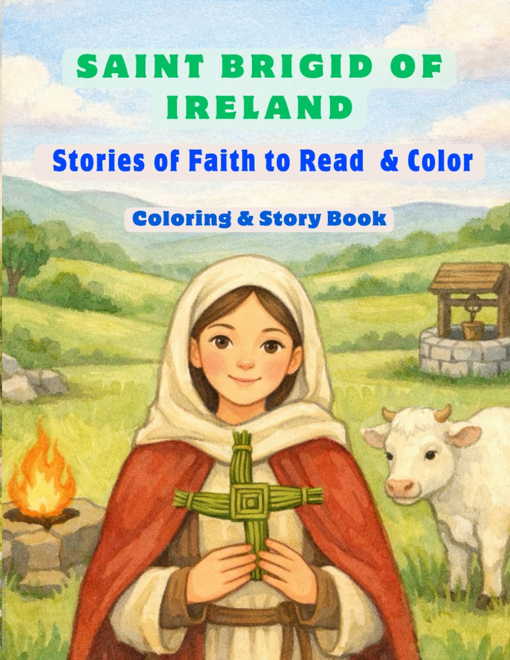 Saint Brigid of Ireland Stories of Faith to Read and Color: Coloring and Story Book