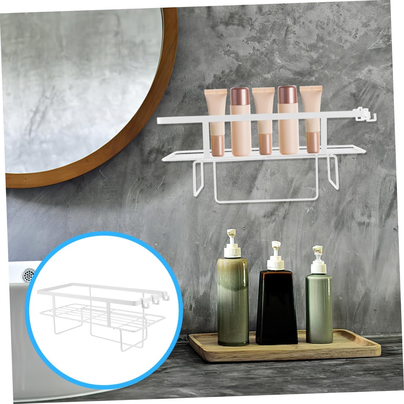 Toilet Storage Rack Multifunctional Iron Bathroom Organizer No-Drill Design for Small Spaces for Bathroom and Toilet Accessories