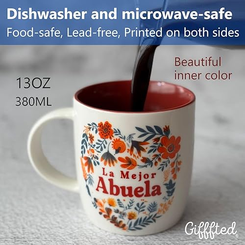 Miniatura 6 de Triple Gifffted Regalos para abuelos, tazas de café La Mejor Abuela y Abuelito en español, Latino Best Grandma and Grandpa, Regalo Dia Birthday and