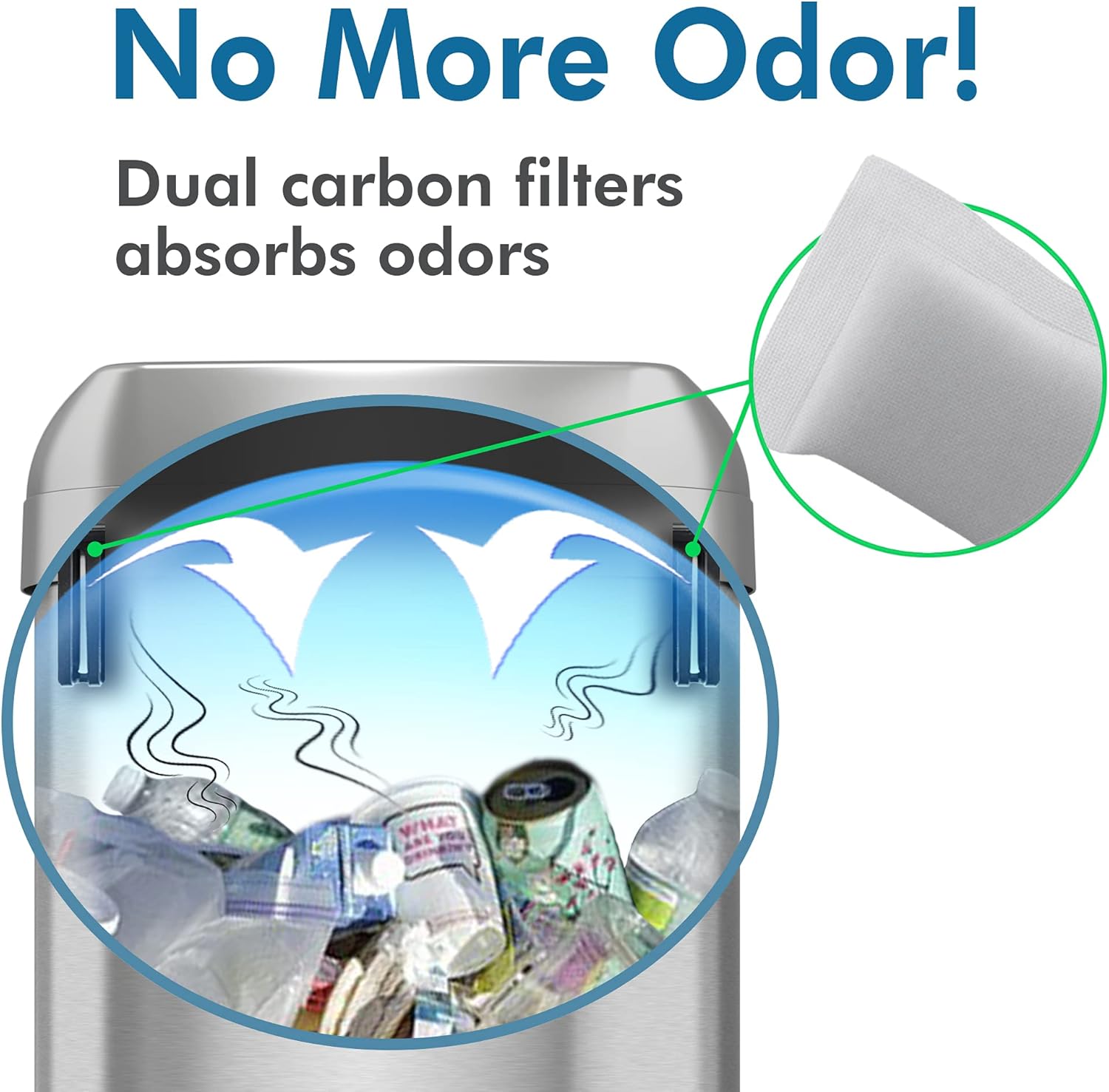 iTouchless 16 Gallon Dual-Deodorizer Round Open Top Trash Can and Recycle Bin, 60 Liter Stainless Steel Commercial Grade Trashcan, 10 Inch Opening good for Home, Restaurant, Restroom, Office : Home & Kitchen