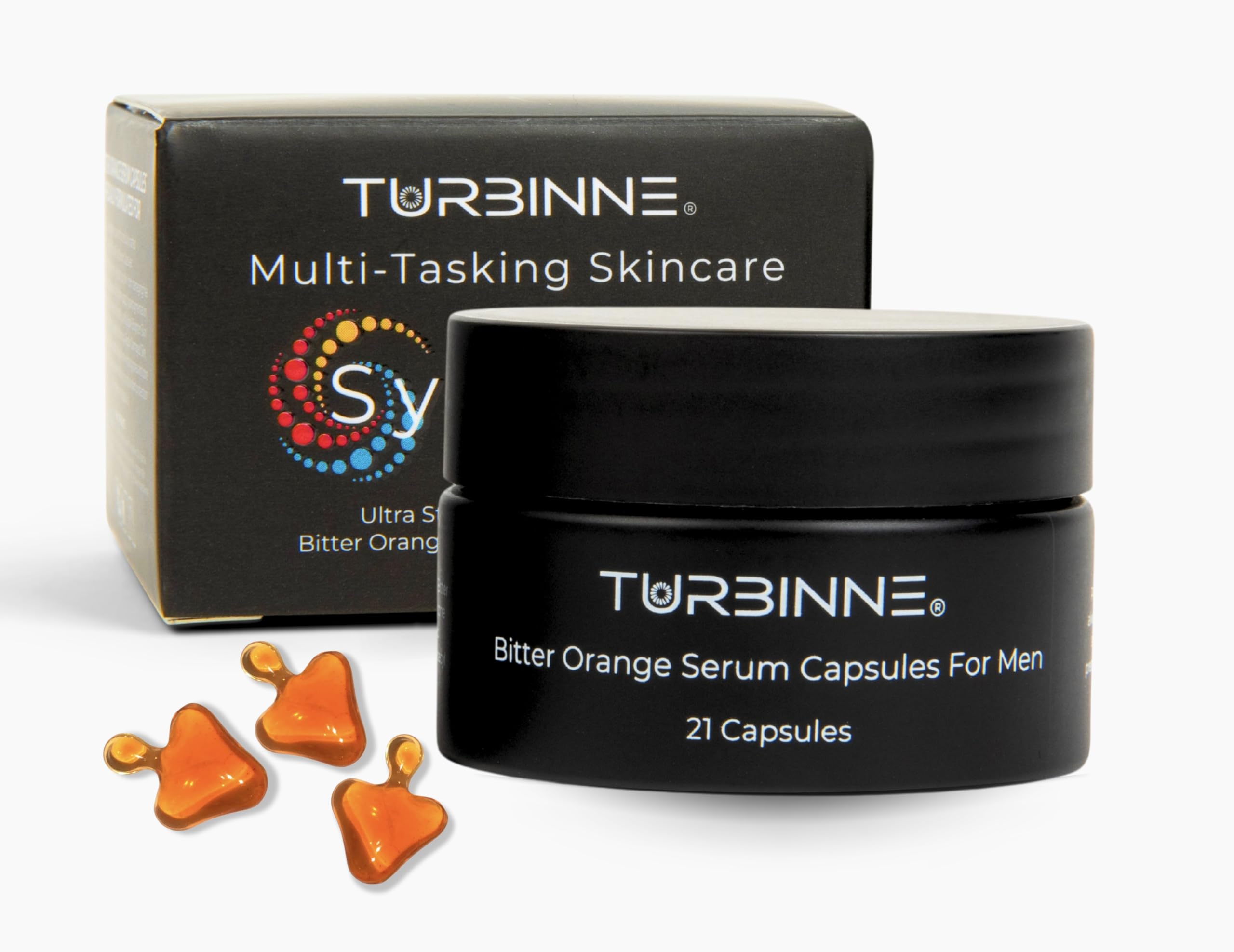 Turbinne Ultra Strength Bitter Orange Serum Capsules For Men - Powerful Anti -Aging, Skin Tightening, Reduce Acne, Dark Spots, Wrinkles, & UV Damage.