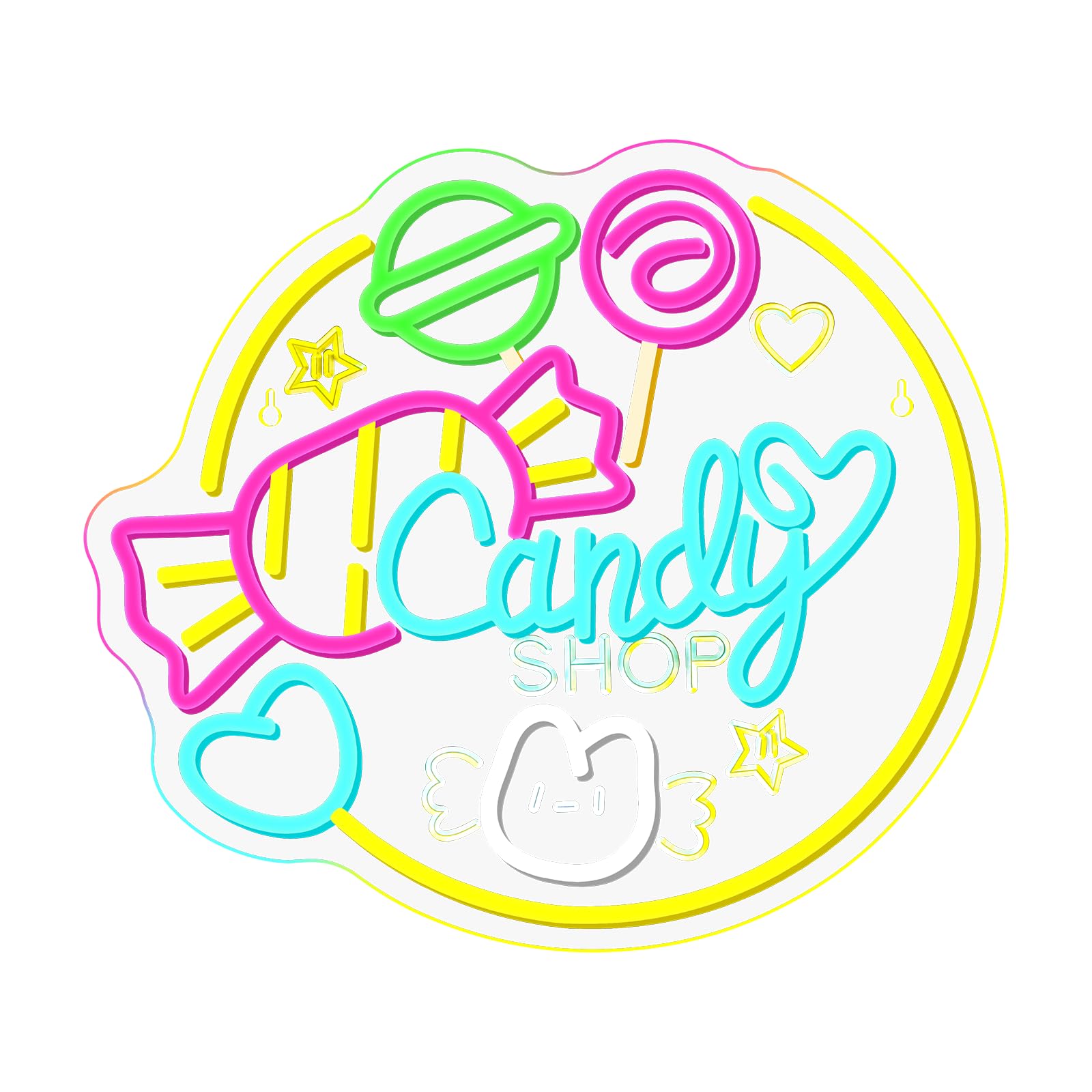 Candy Shop Neon Led, Caramelo Luces Neon Regulable para Decoración, Tienda de Golosinas Letrero Led para Tienda de Dulces,Pastelería,Fiestas,Sala de Estar,Regalo para Niños